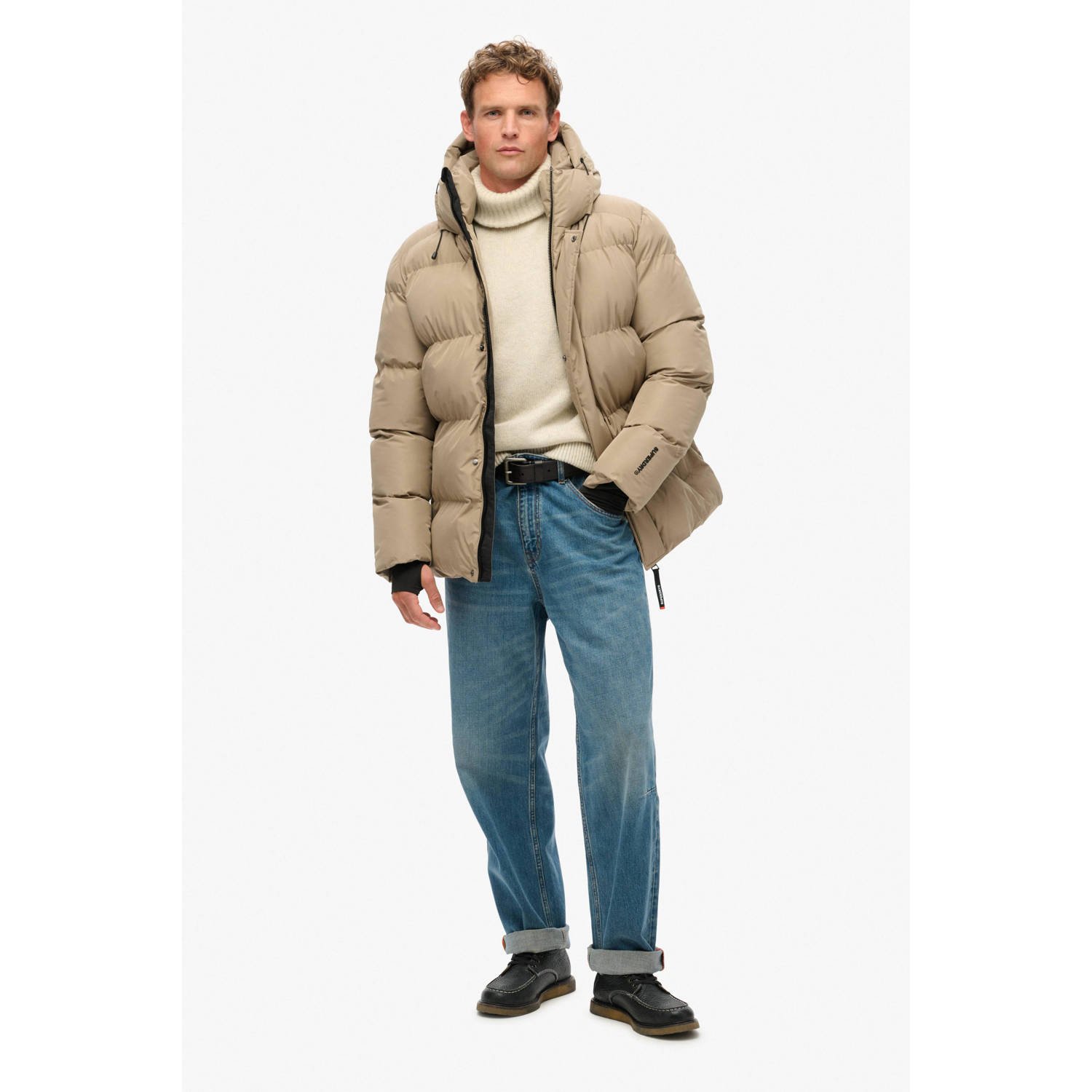 Superdry gewatteerde winterjas beige
