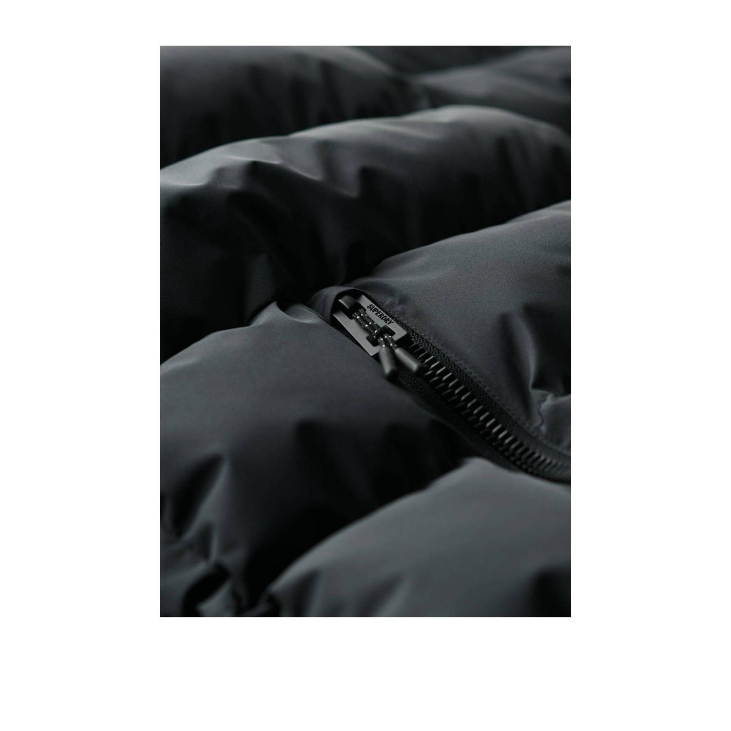 Superdry gewatteerde jas donkergrijs