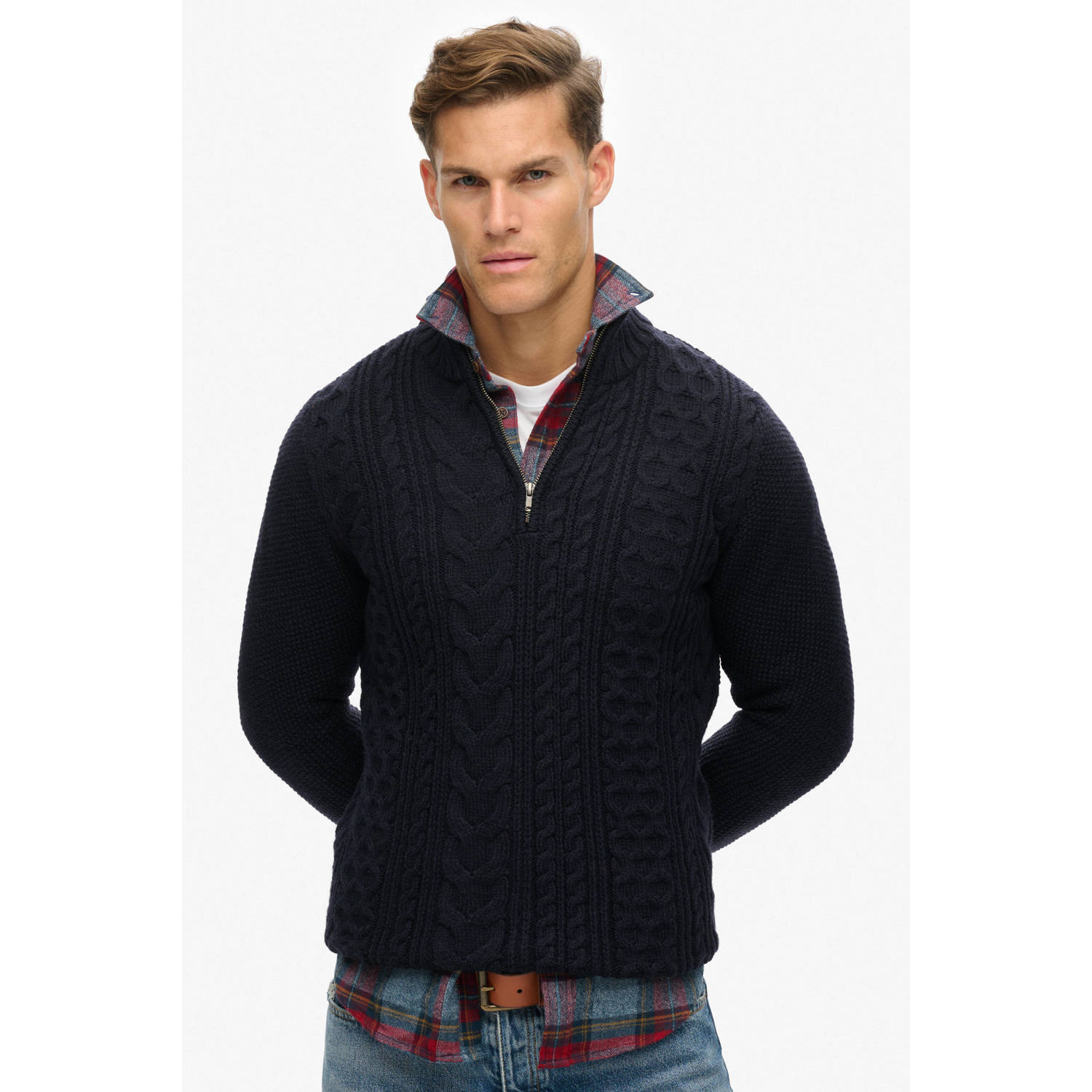 Superdry wol gebreide trui JACOB marine