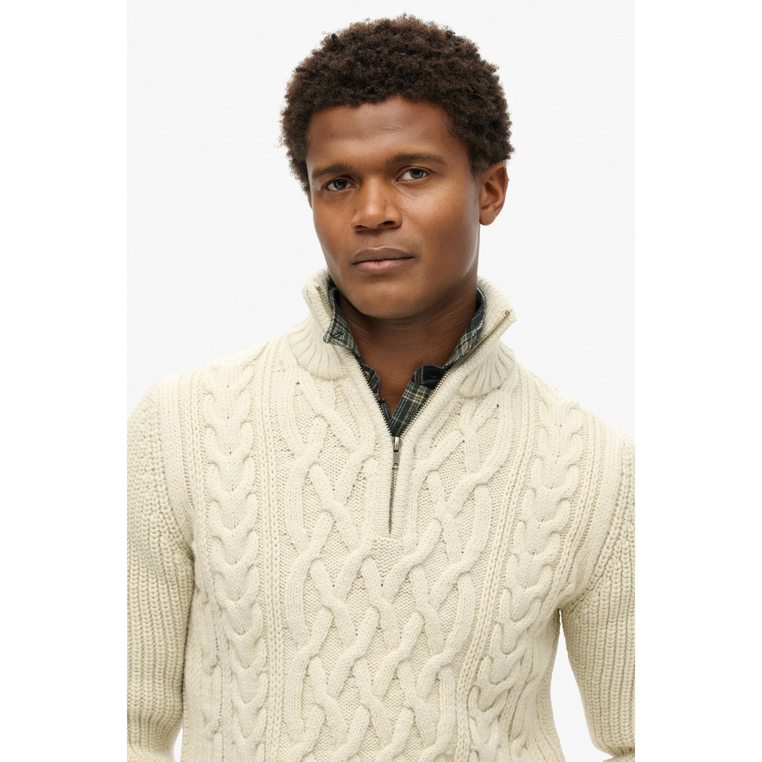 Superdry wol gebreide trui ecru