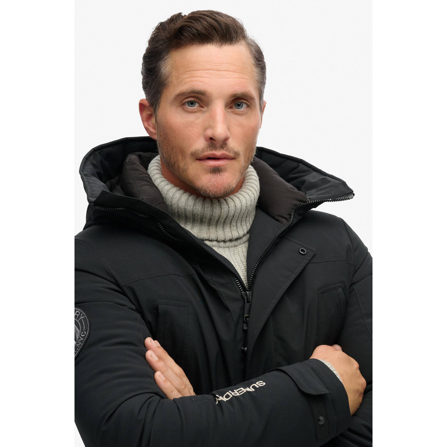 Superdry parka City zwart