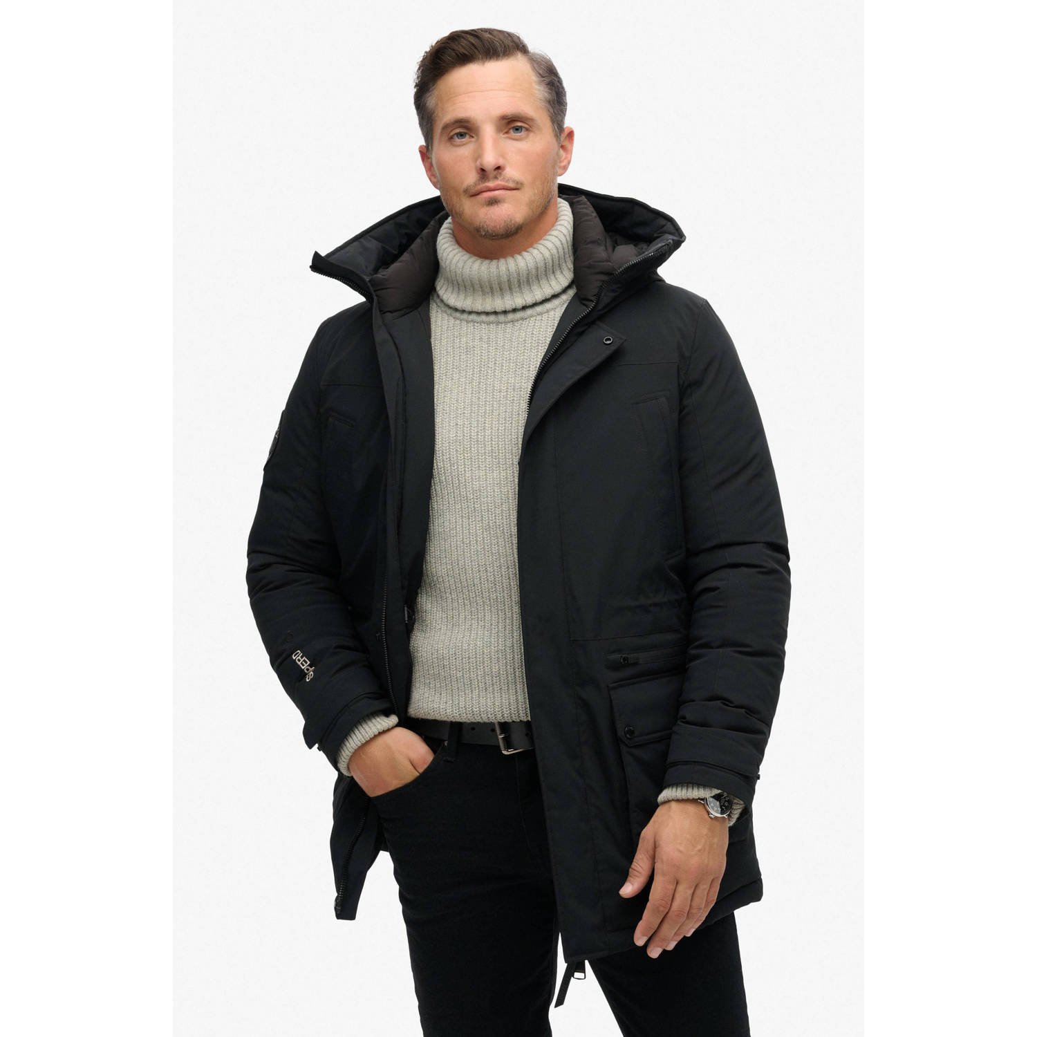 Superdry parka City zwart