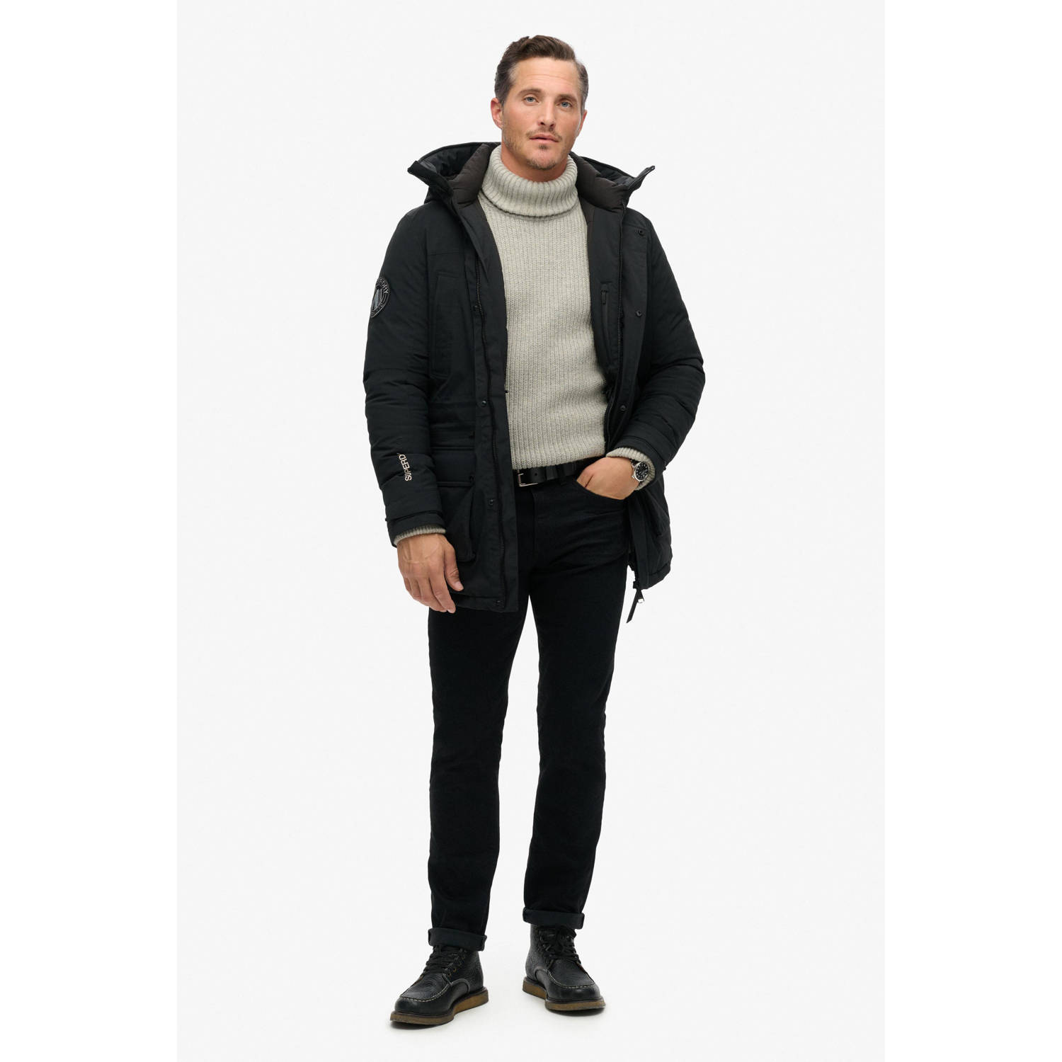 Superdry parka City zwart