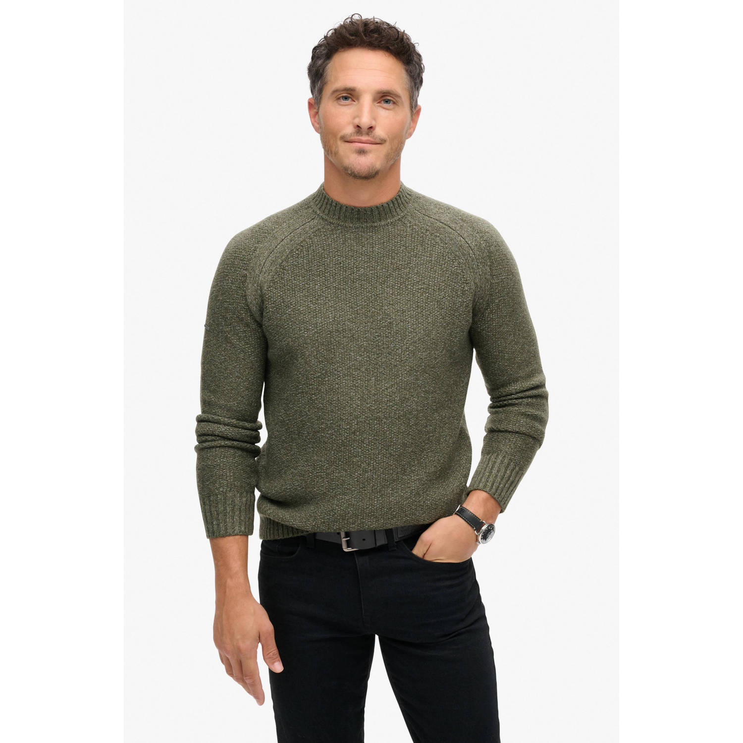 Superdry Groene Gebreide Trui Green Heren