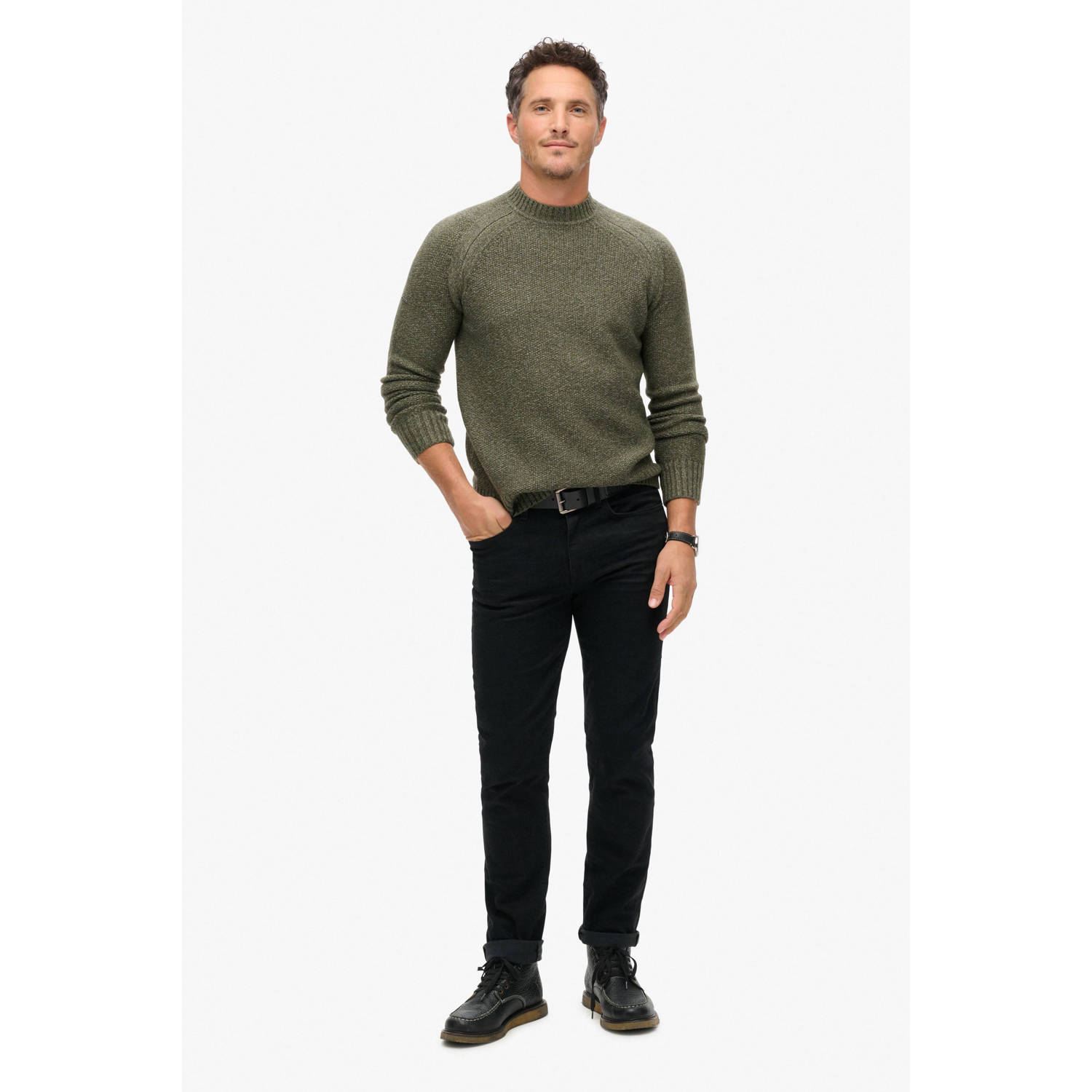 Superdry gebreide trui olijfgroen