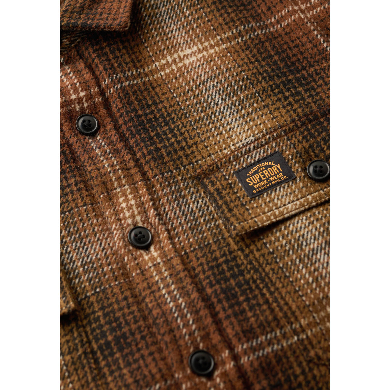 Superdry geruit regular fit overshirt Miller bruin