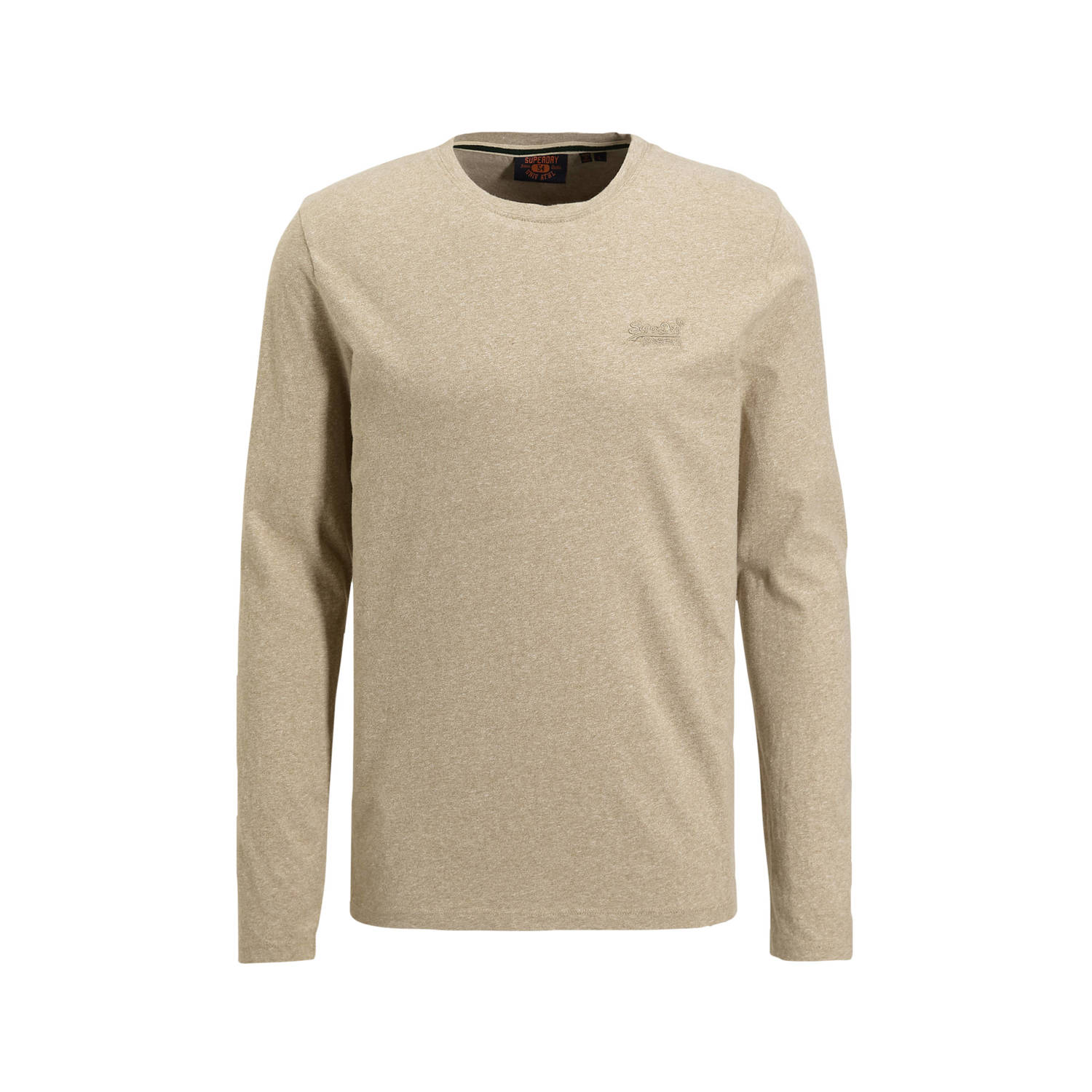 Superdry regular fit longsleeve met logo beige