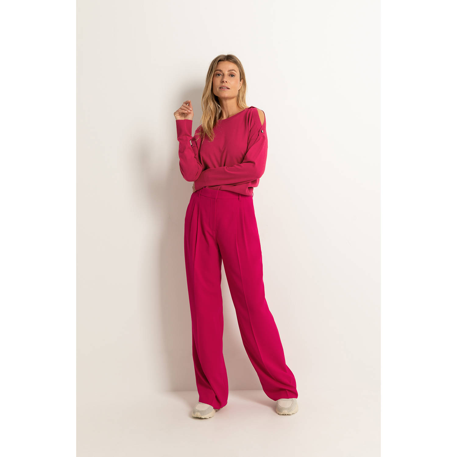 Claudia Sträter wide leg broek rood