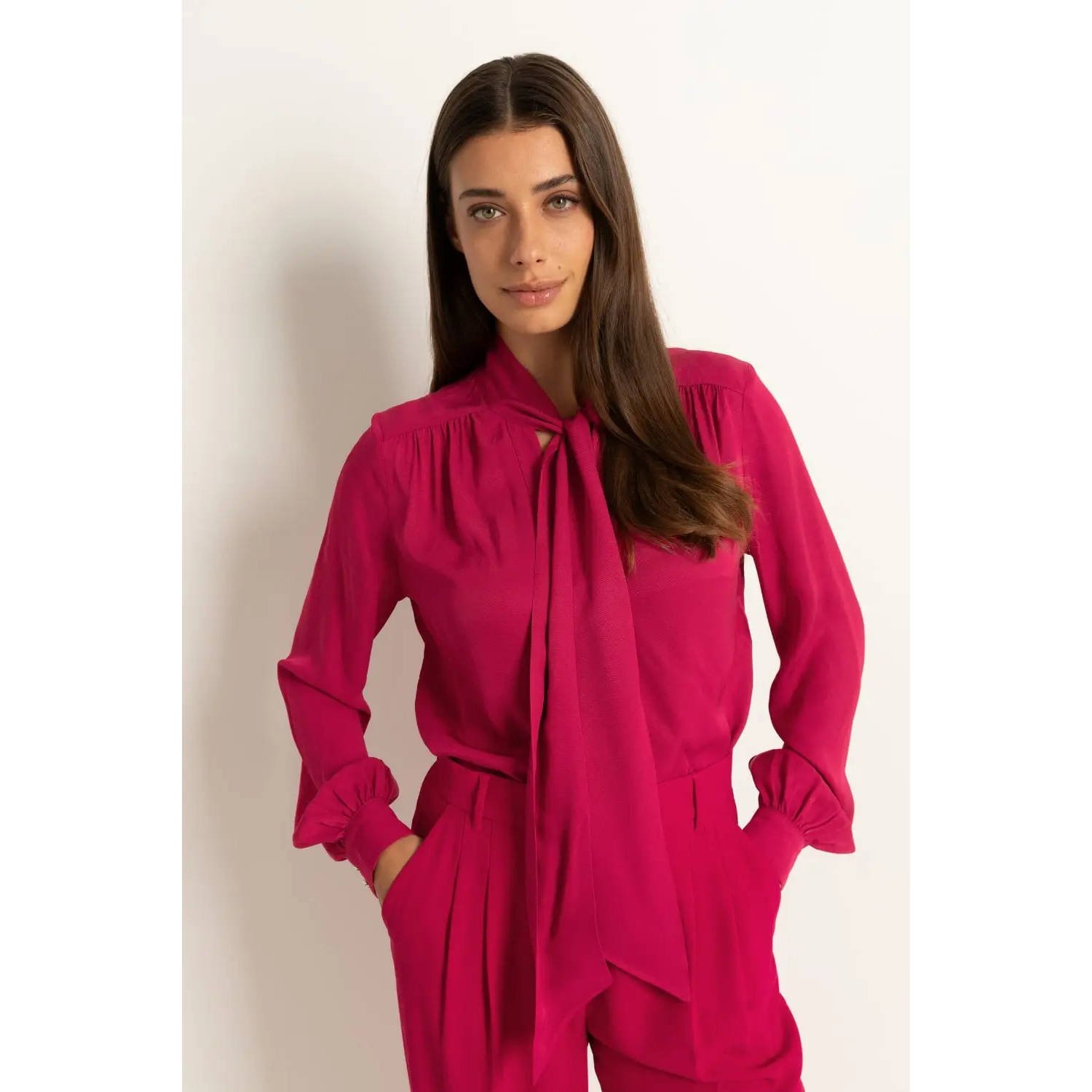 Claudia Sträter geweven blouse roze