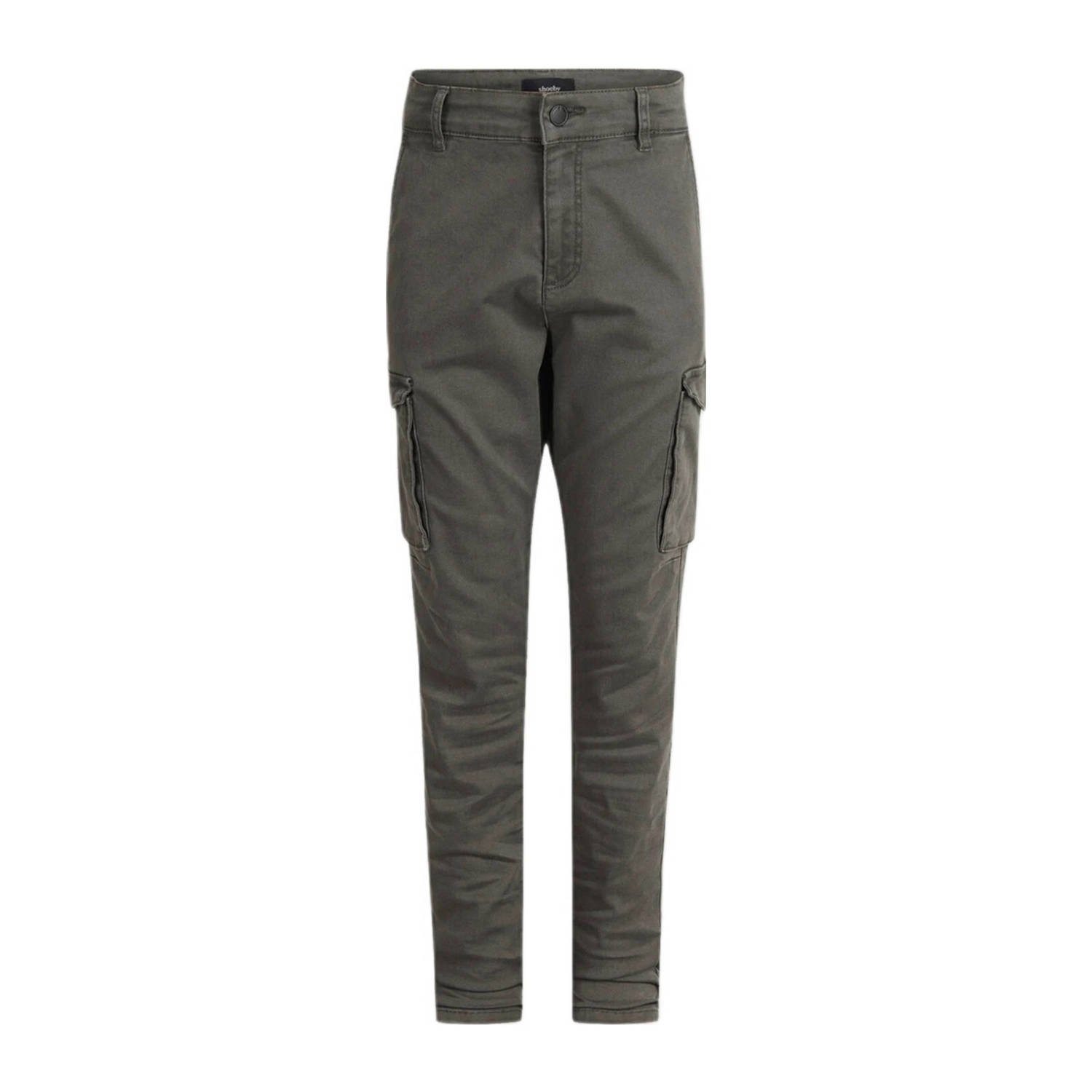 Shoeby tapered fit cargobroek grijs