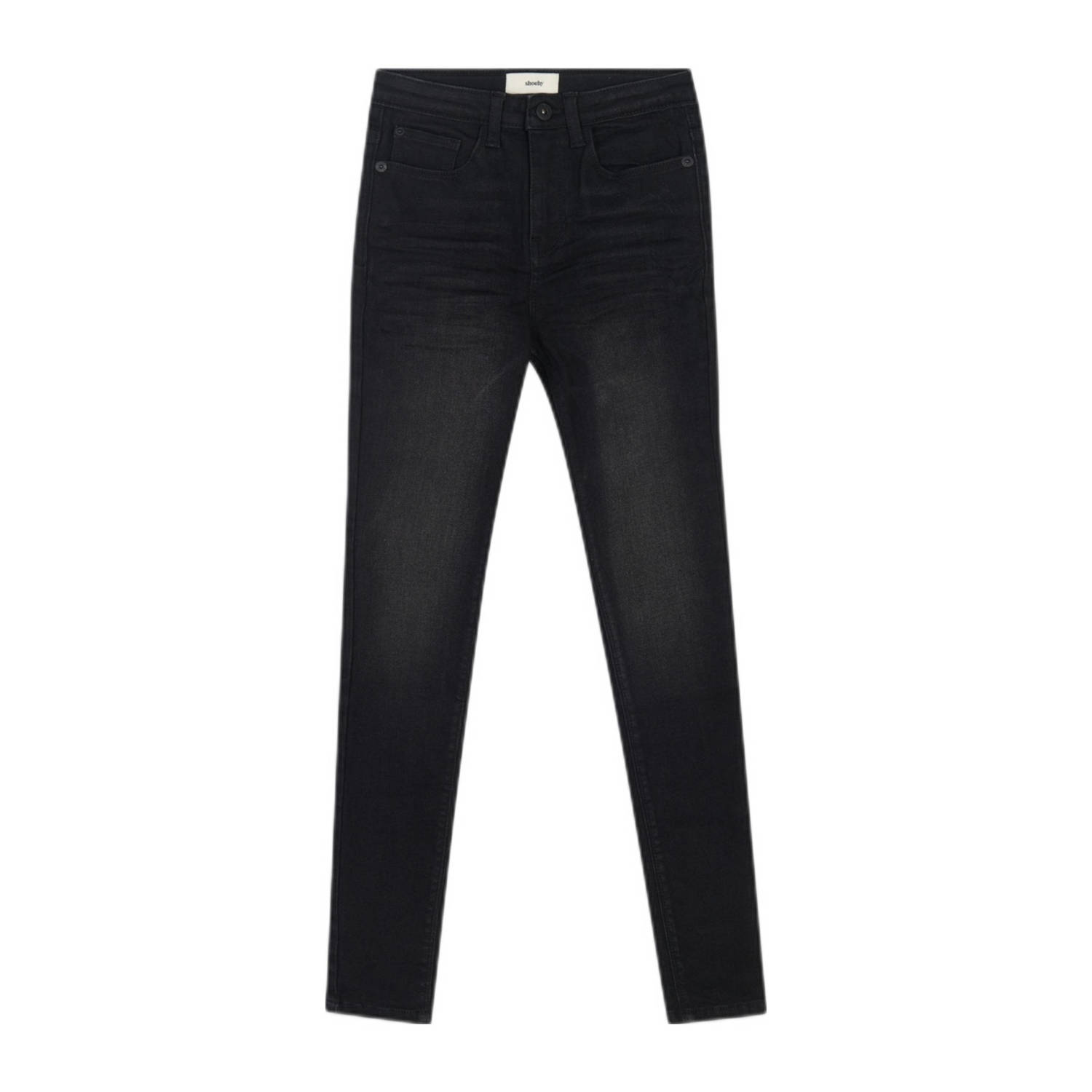 Shoeby skinny jeans black denim Zwart Effen 170 | Jeans van