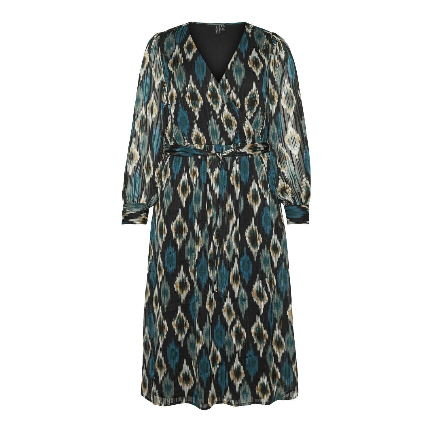 VERO MODA CURVE semi-transparante jurk met all over print groen