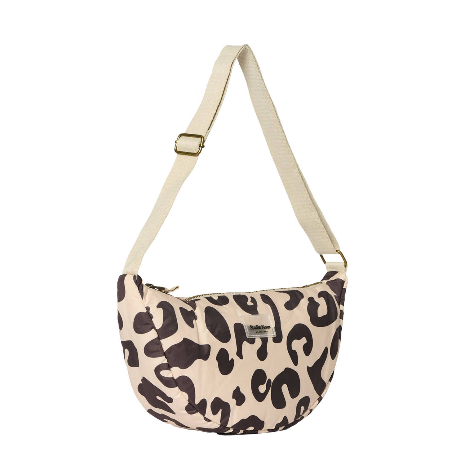 Studio Noos crossbody tas Holy Cow Puffy ecru zwart