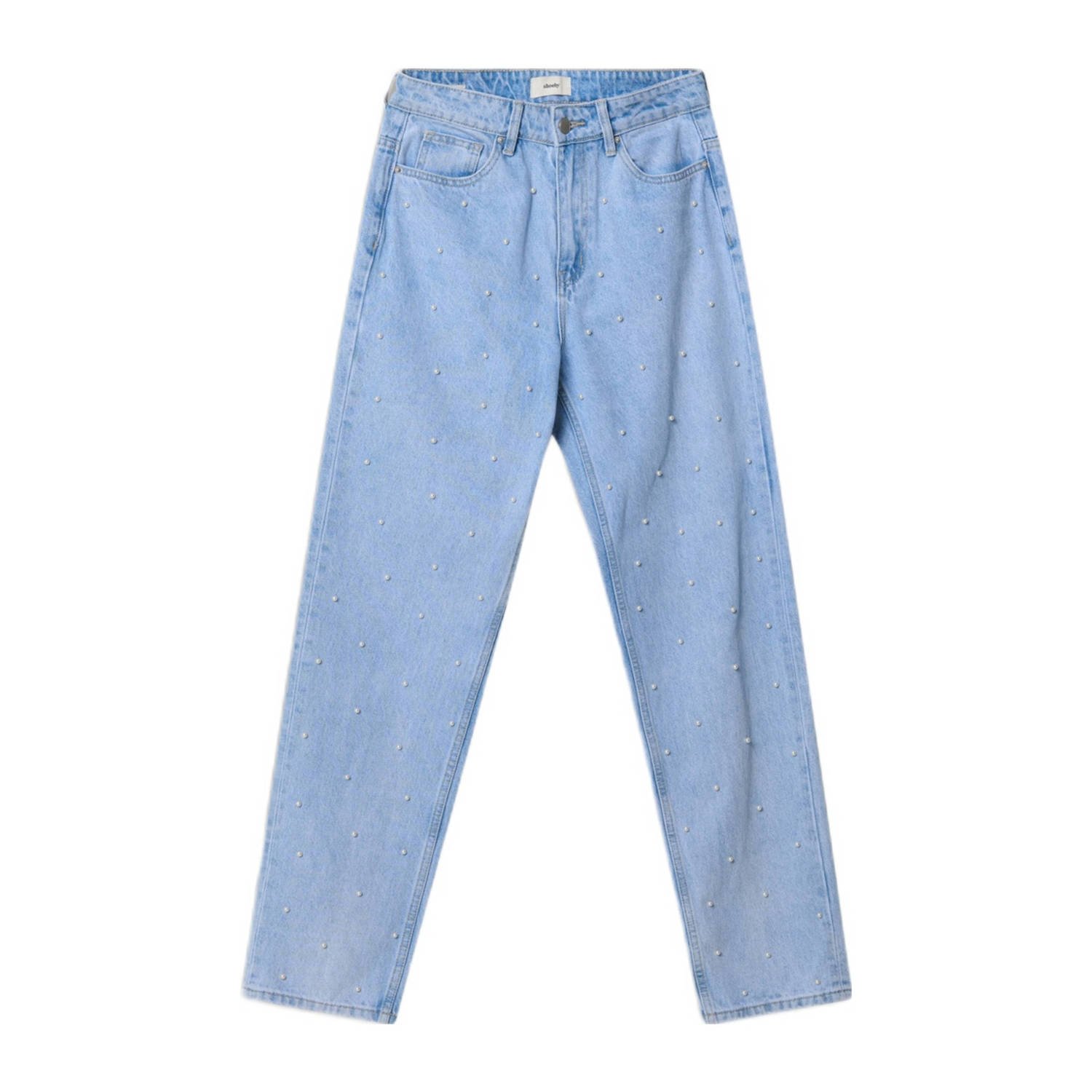 Shoeby high waist straight jeans light blue denim