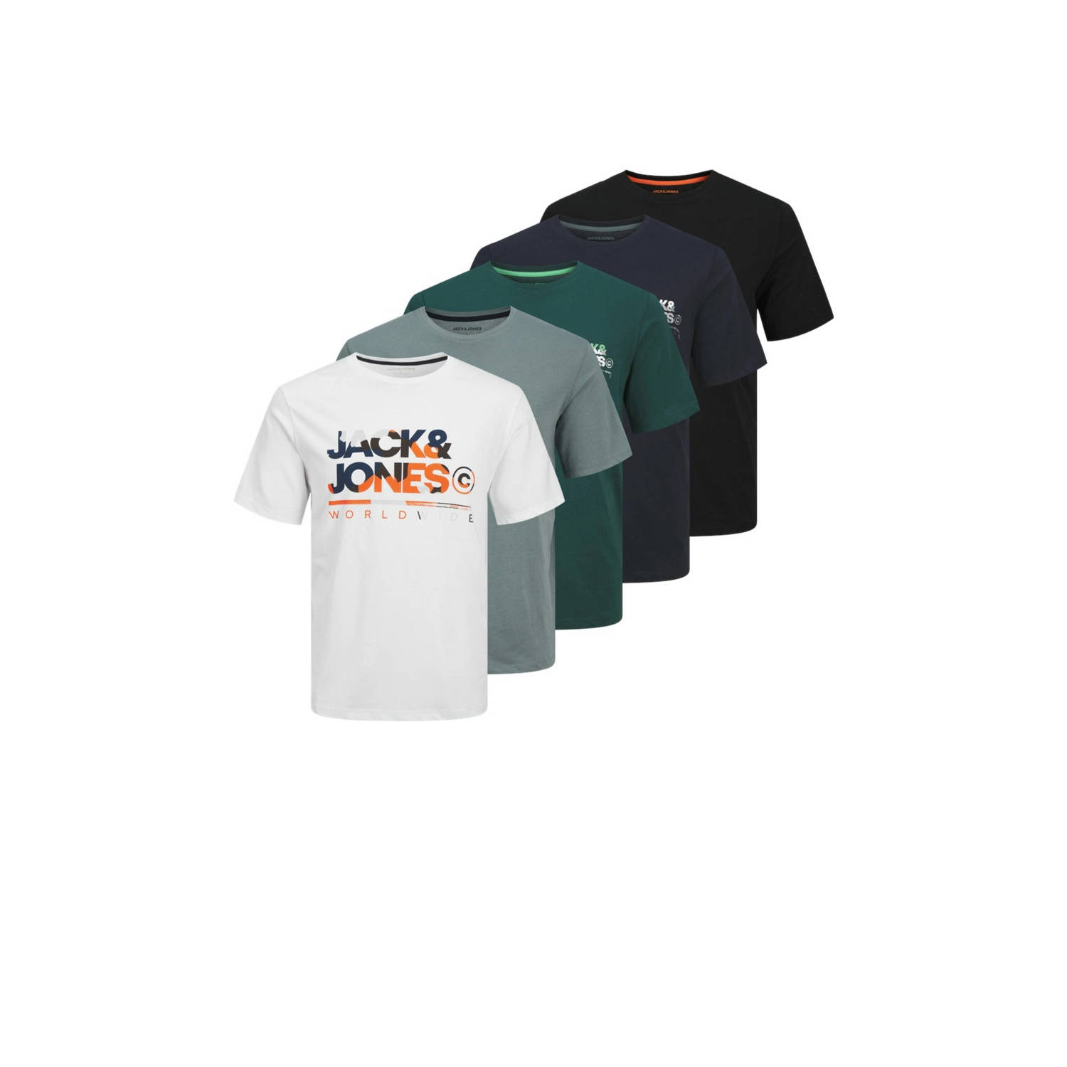 JACK & JONES PLUS SIZE T-shirt JJLUKE (set van 5)