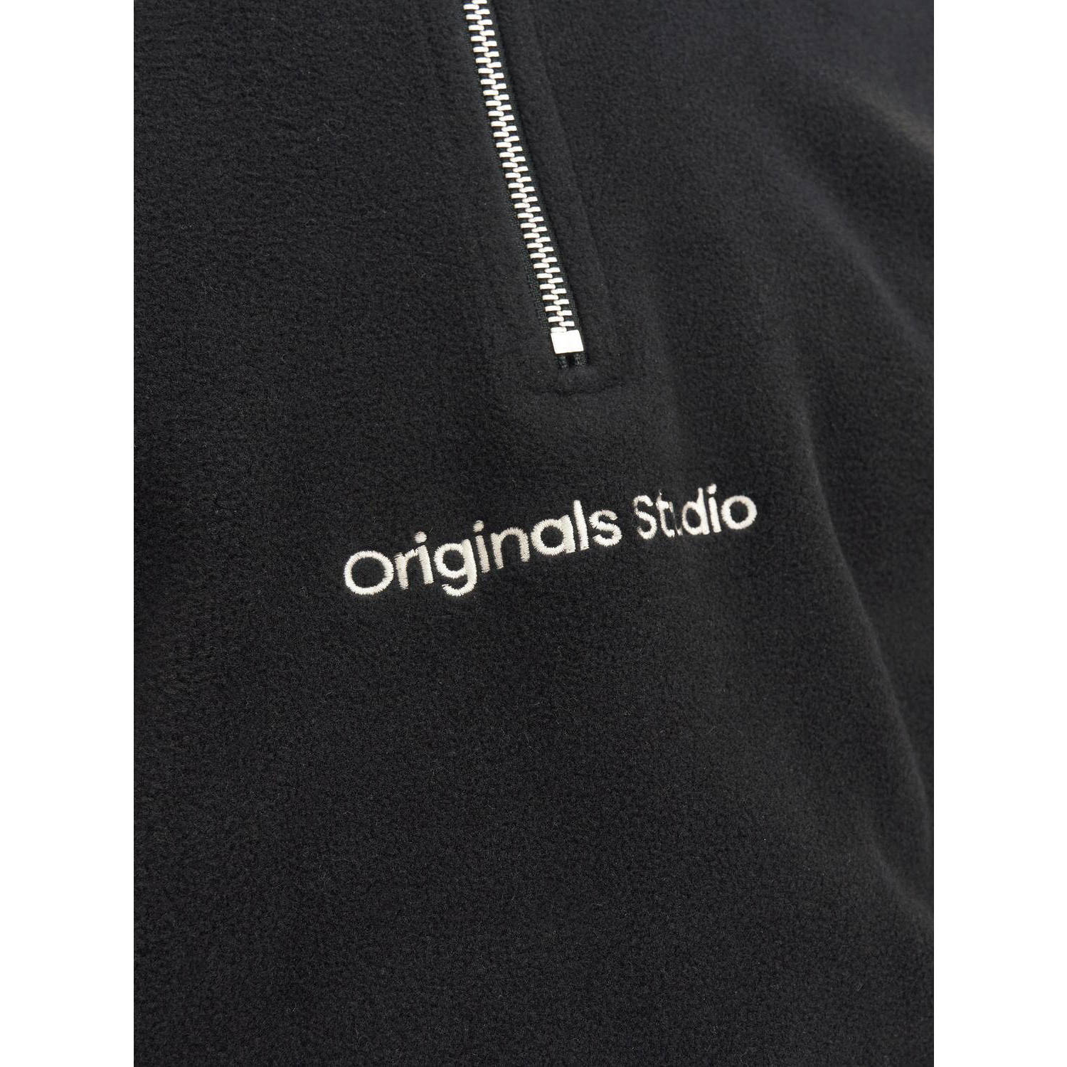 JACK & JONES ORIGINALS fleece fleecetrui zwart
