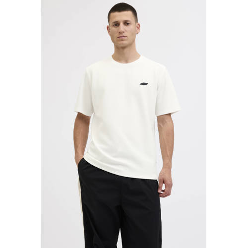 JACK & JONES CORE regular fit T-shirt JCOPUFFER met logo en textuur marshmallow afbeelding