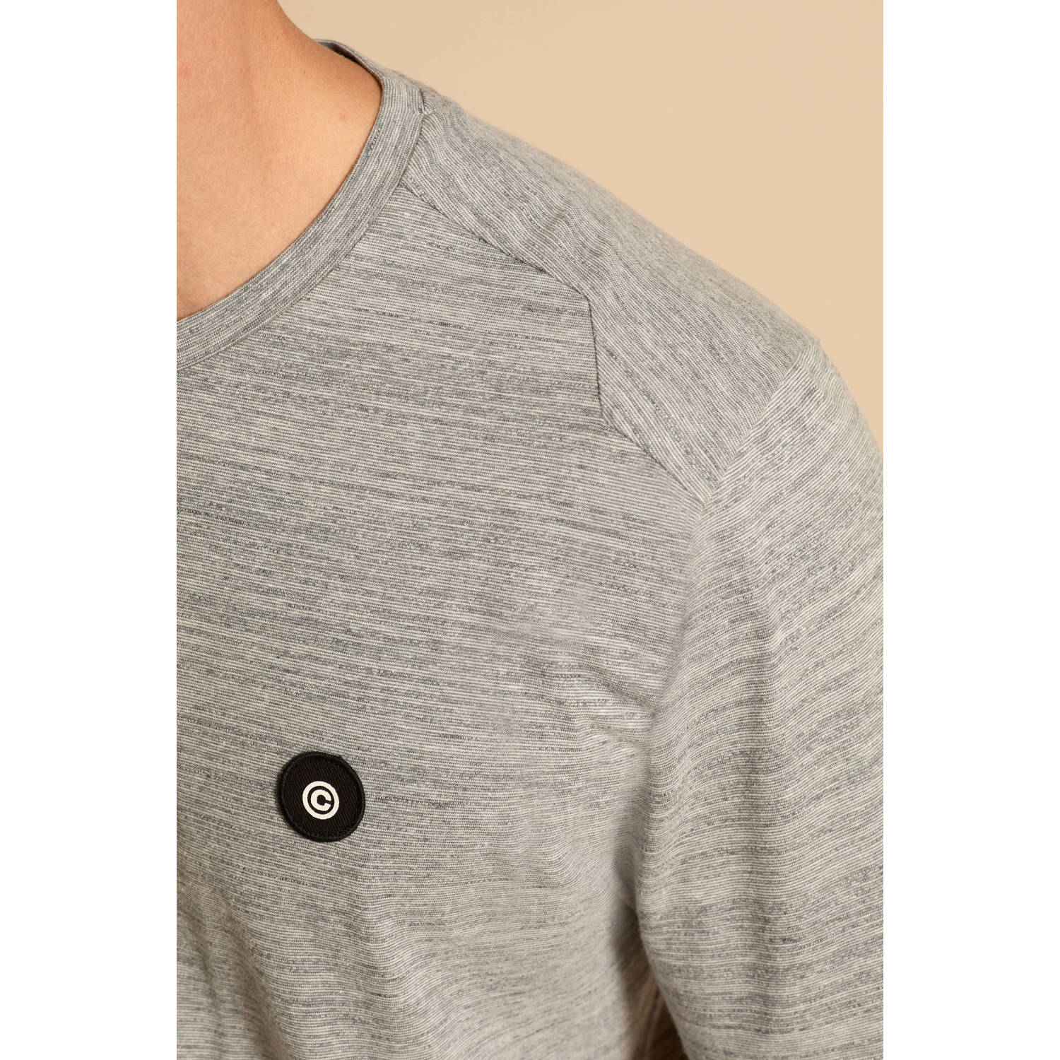 JACK & JONES CORE regular fit T-shirt JCOPUFFER met logo en textuur marshmallow