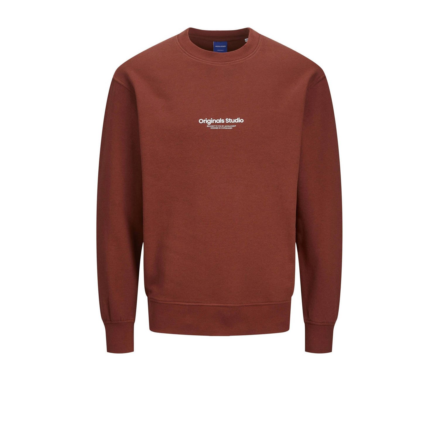 JACK & JONES ORIGINALS sweater JORVESTERBRO met printopdruk brandy brown