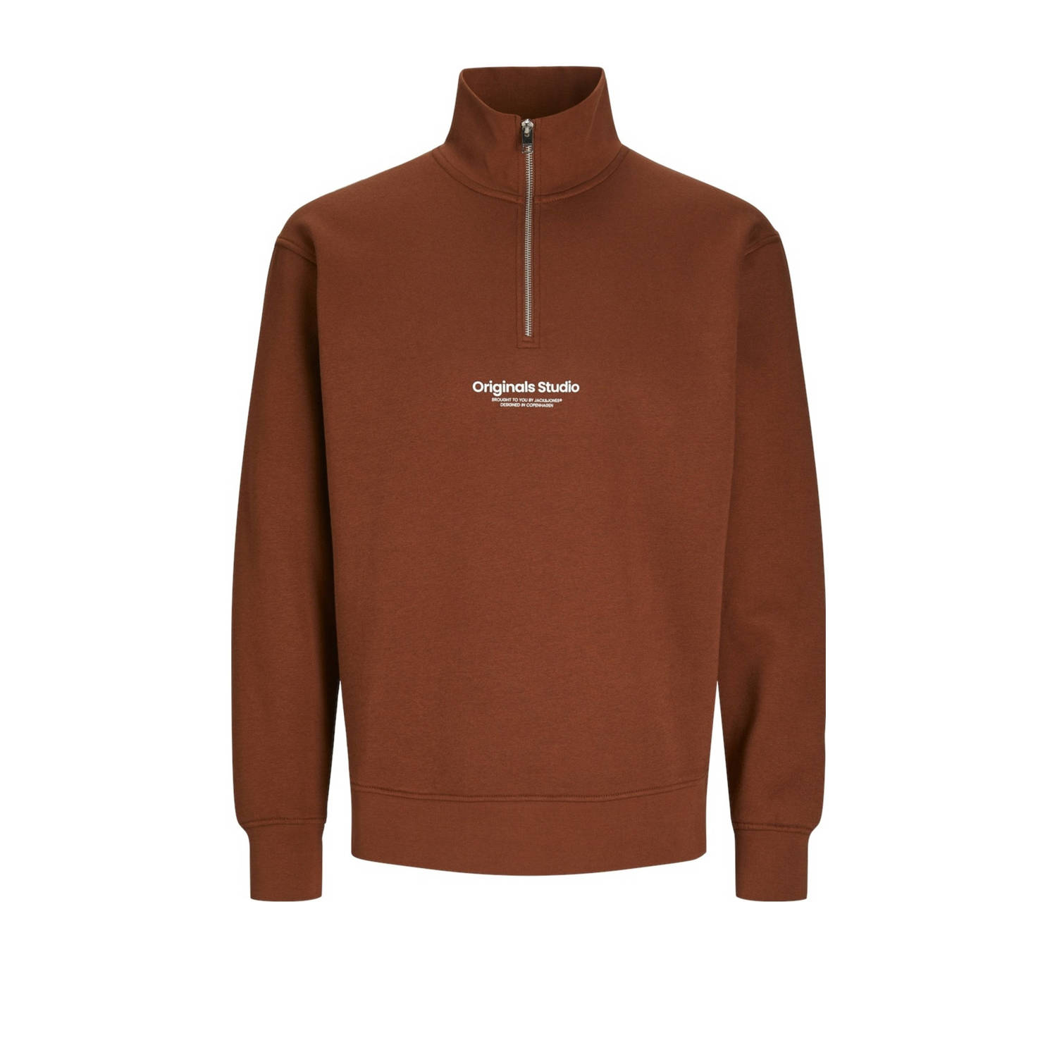 JACK & JONES ORIGINALS sweater JORVESTERBRO met printopdruk brandy brown