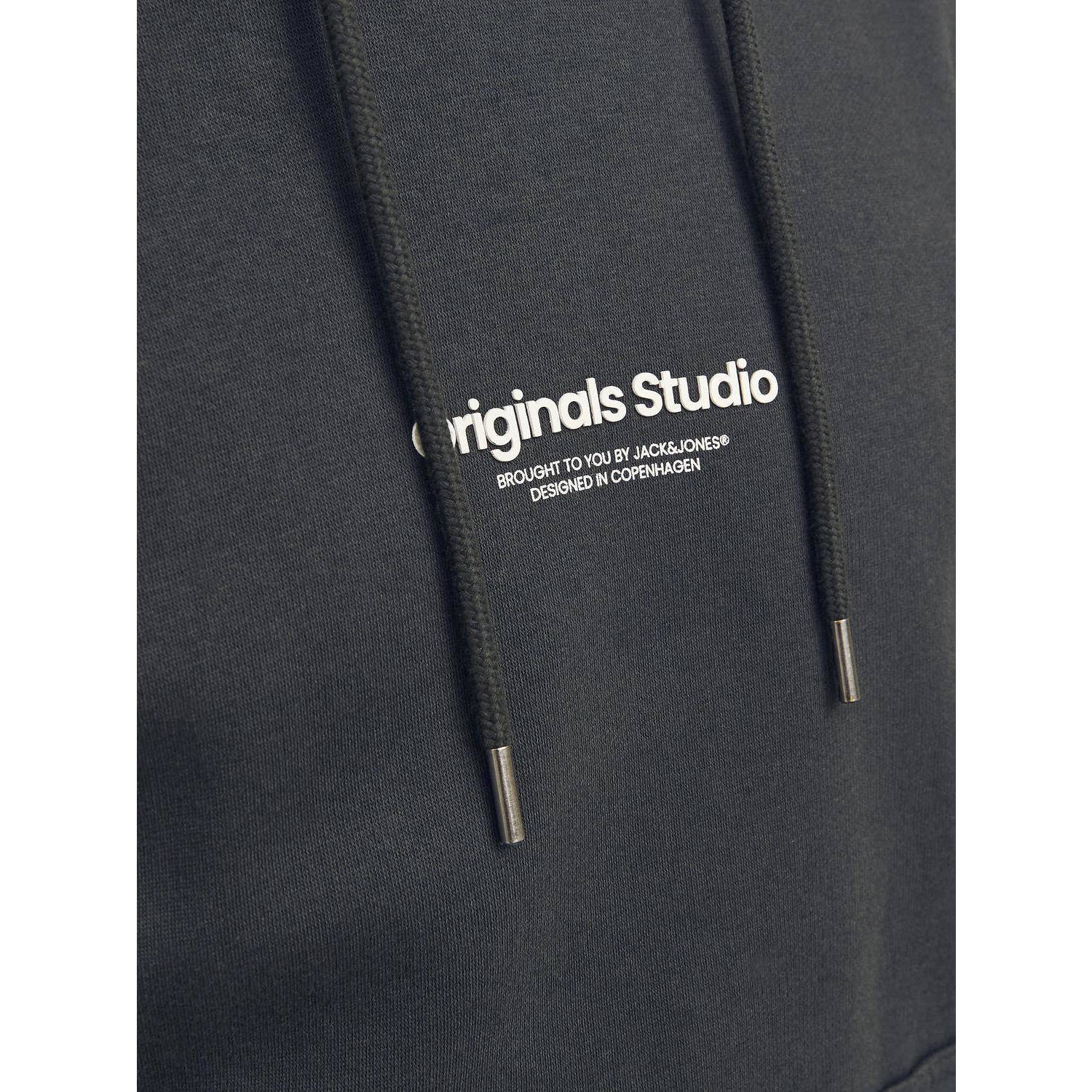 JACK & JONES ORIGINALS hoodie JORVESTERBRO met printopdruk grijs