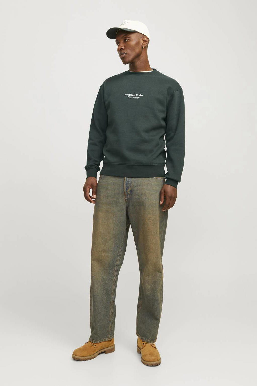 JACK & JONES ORIGINALS sweater JORVESTERBRO met printopdruk forest river