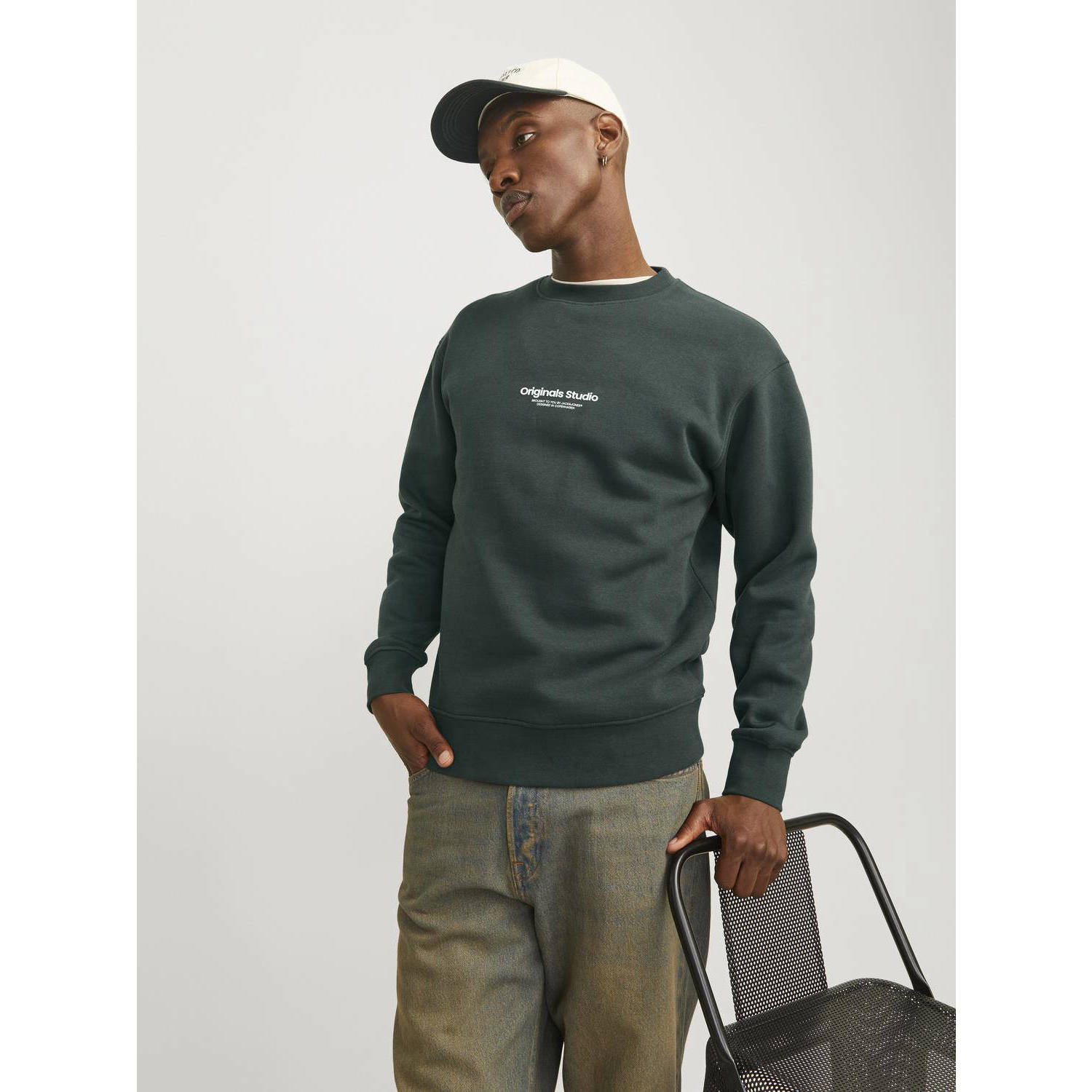 JACK & JONES ORIGINALS sweater JORVESTERBRO met printopdruk forest river