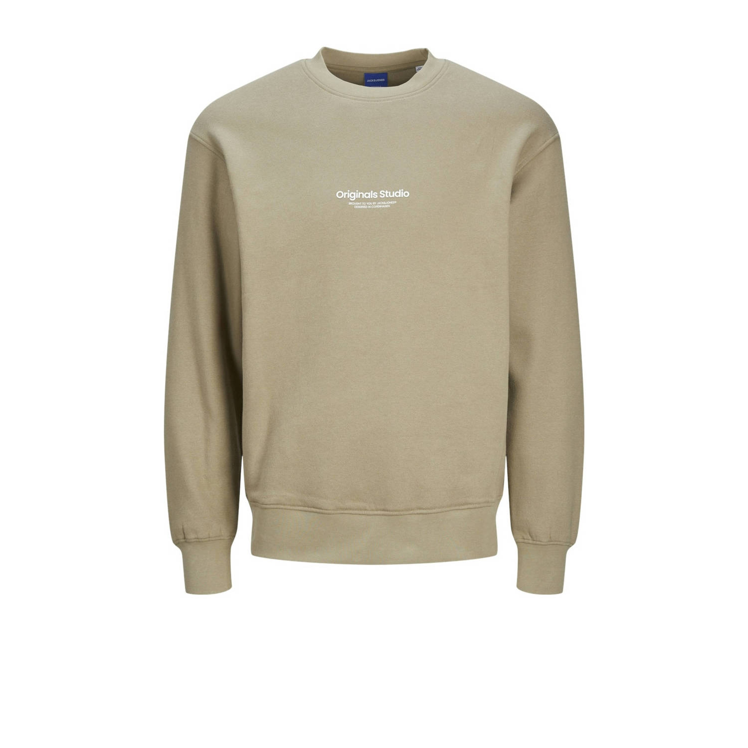 JACK & JONES ORIGINALS sweater JORVESTERBRO met printopdruk silver sage