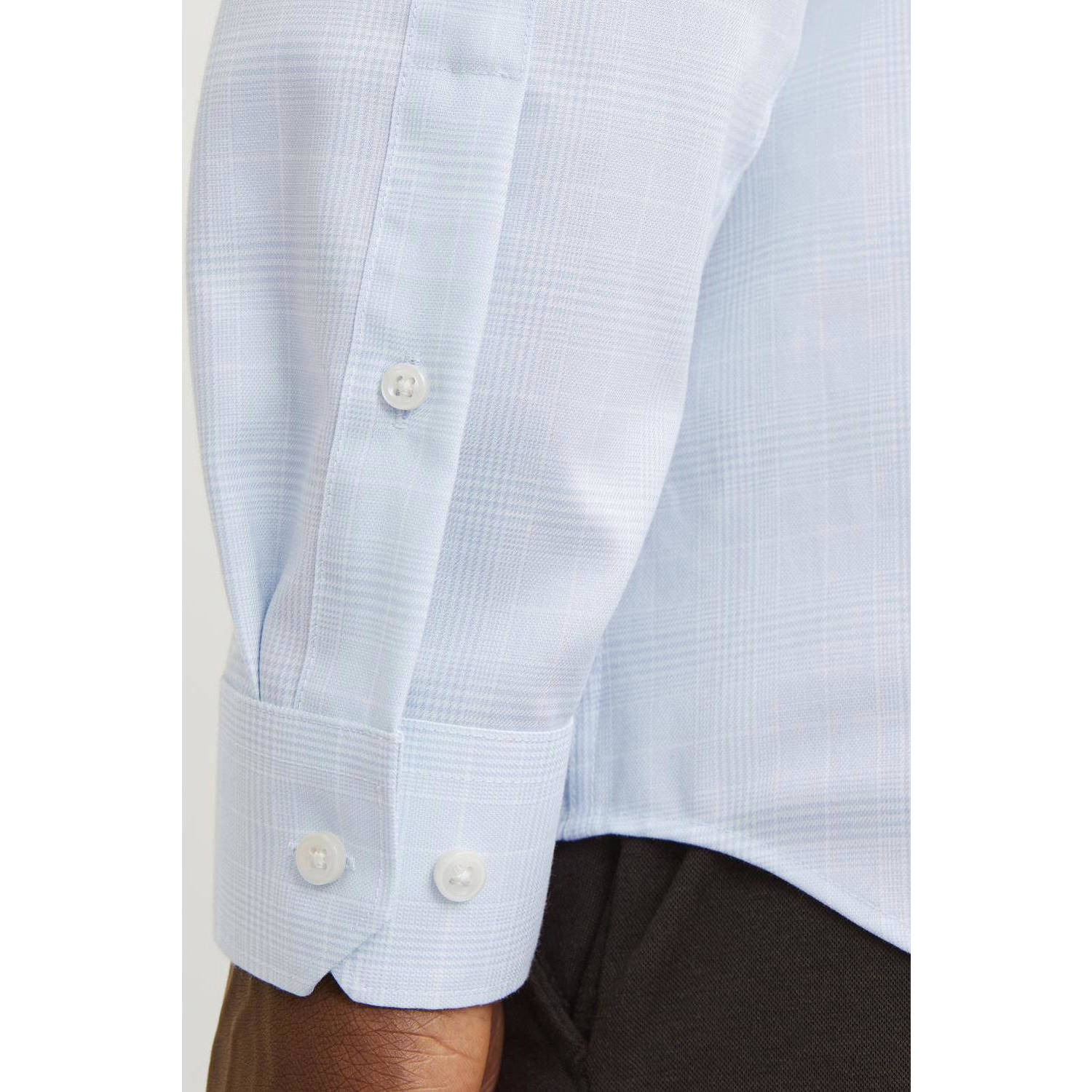 JACK & JONES PREMIUM geruit slim fit overhemd JPRBLAPARKER chambray blue