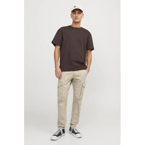 JACK & JONES PANTS STUDIO slim fit cargo broek JPSTPAUL FLAKE beige afbeelding