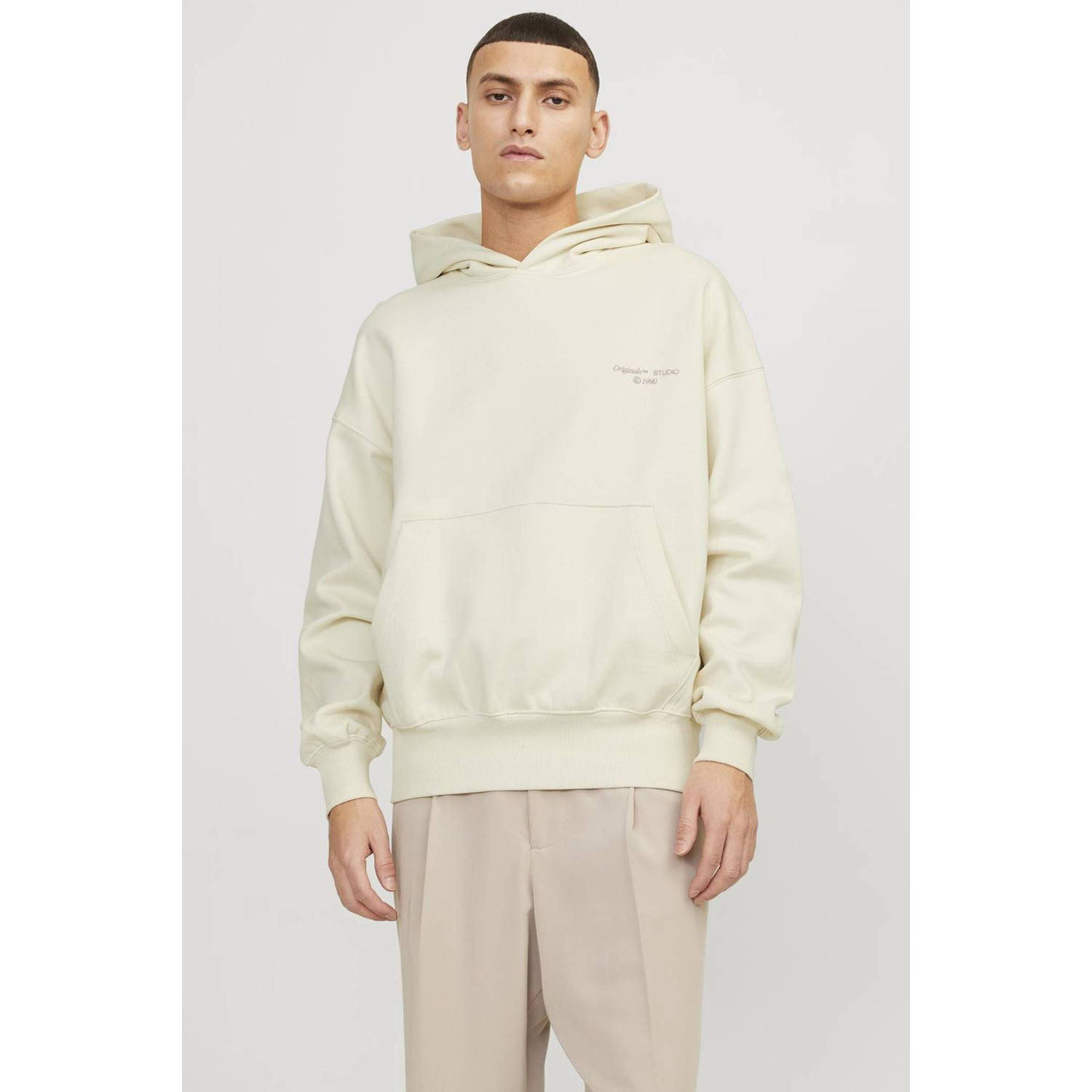 Jack & jones Achtergrond Grafische Sweat Hood Antique White Heren