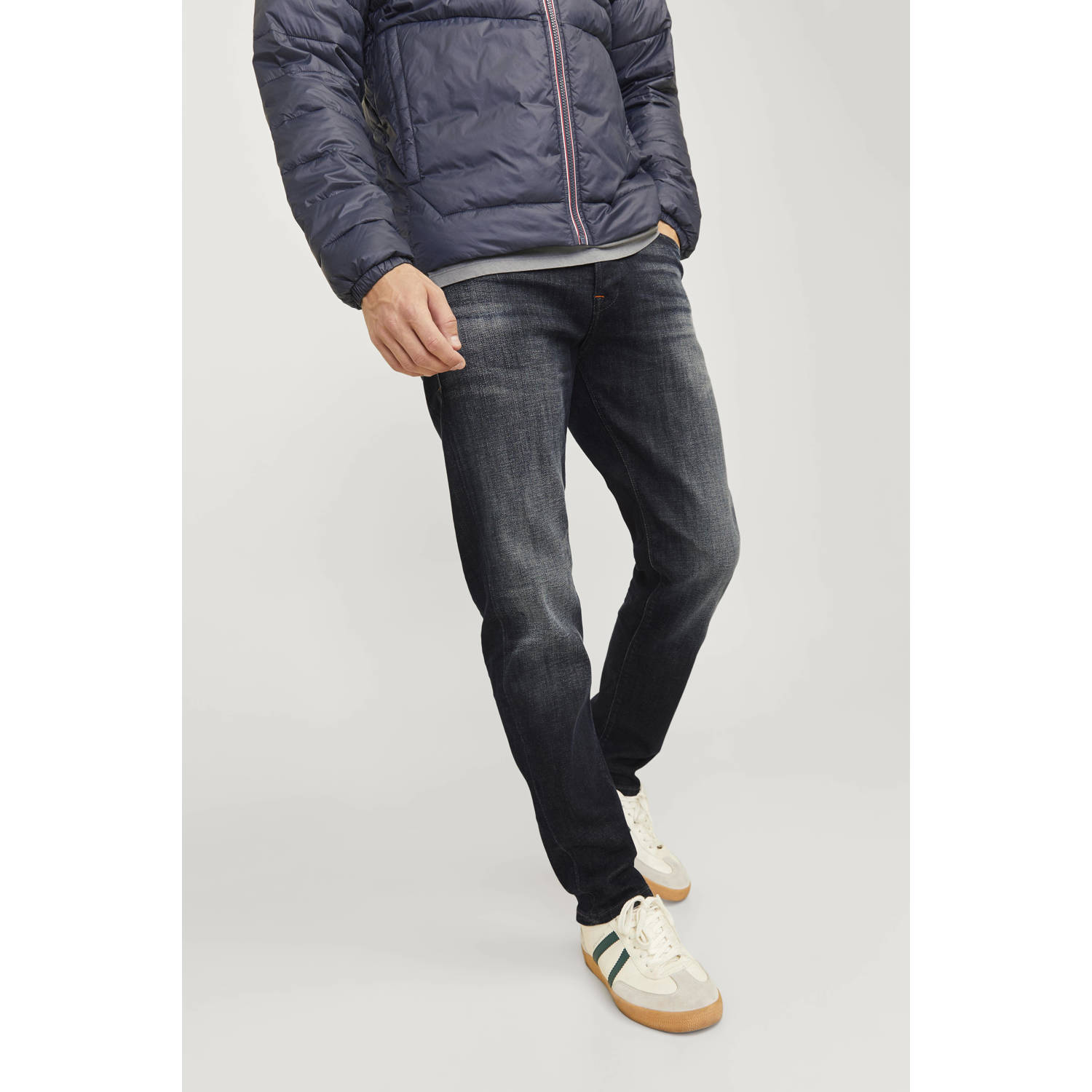 JACK & JONES JEANS INTELLIGENCE tapered fit jeans JJIMIKE JJCADE blue denim