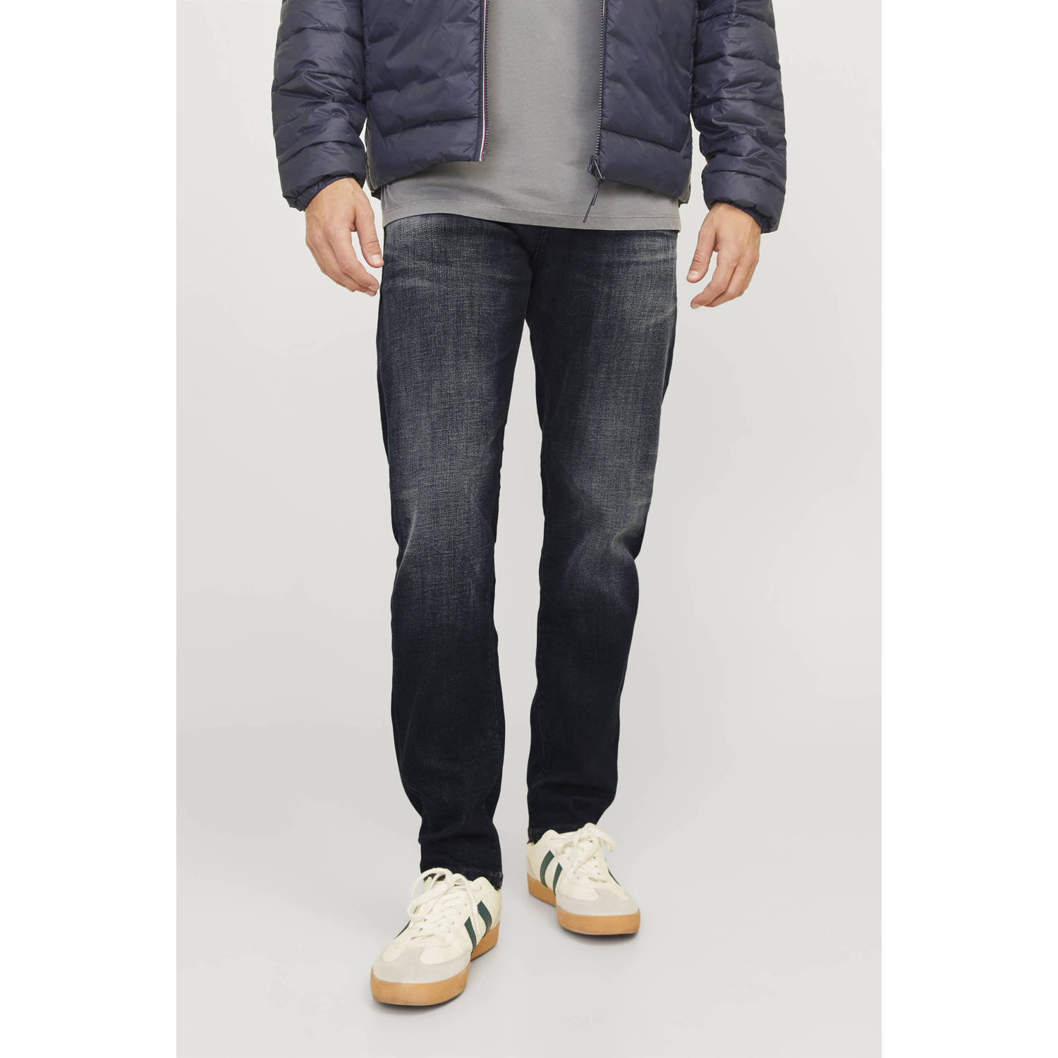 JACK & JONES JEANS INTELLIGENCE tapered fit jeans JJIMIKE JJCADE blue denim