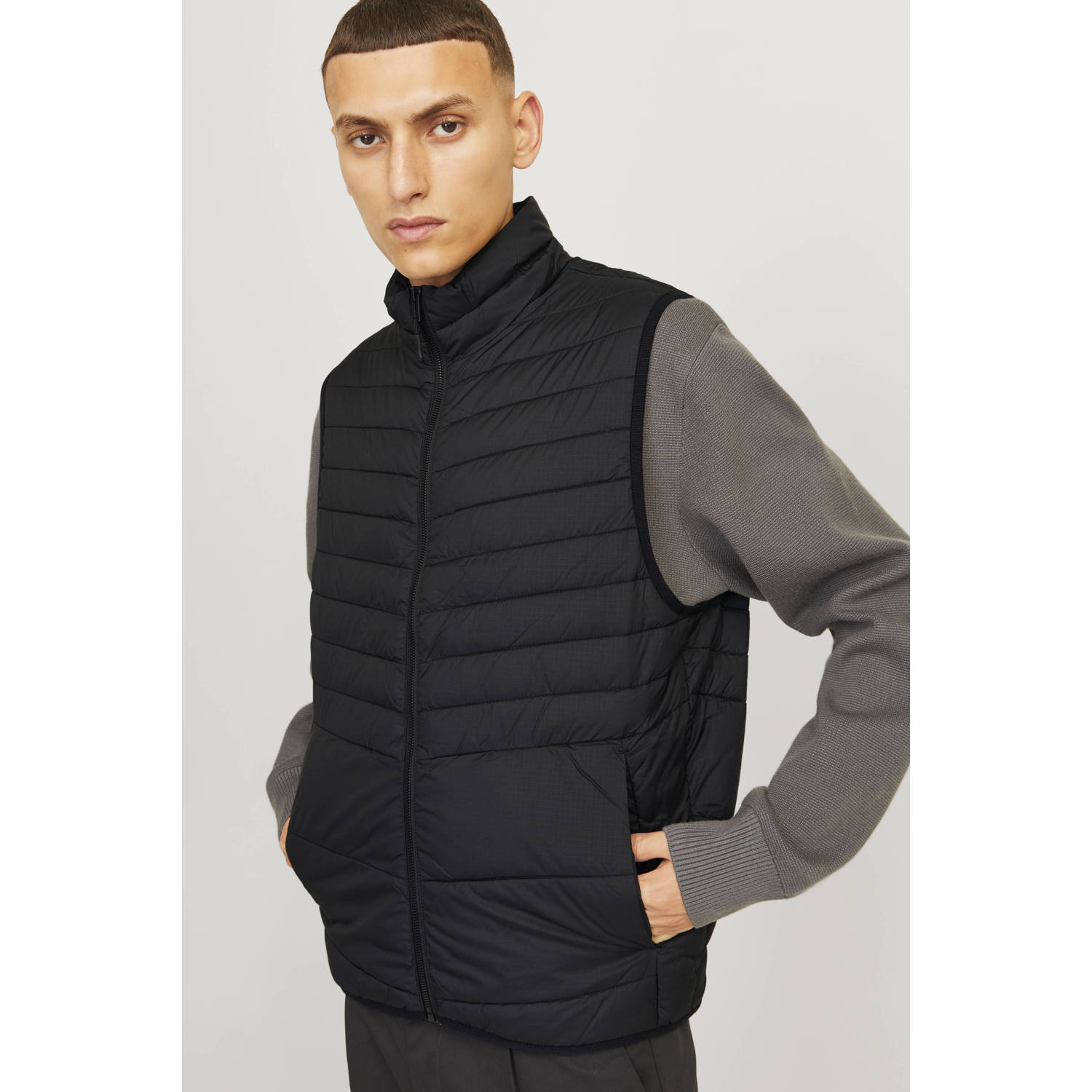 JACK & JONES ESSENTIALS bodywarmer JJESTATE zwart