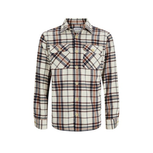 JACK & JONES ESSENTIALS overshirt ecru / roodbruin afbeelding