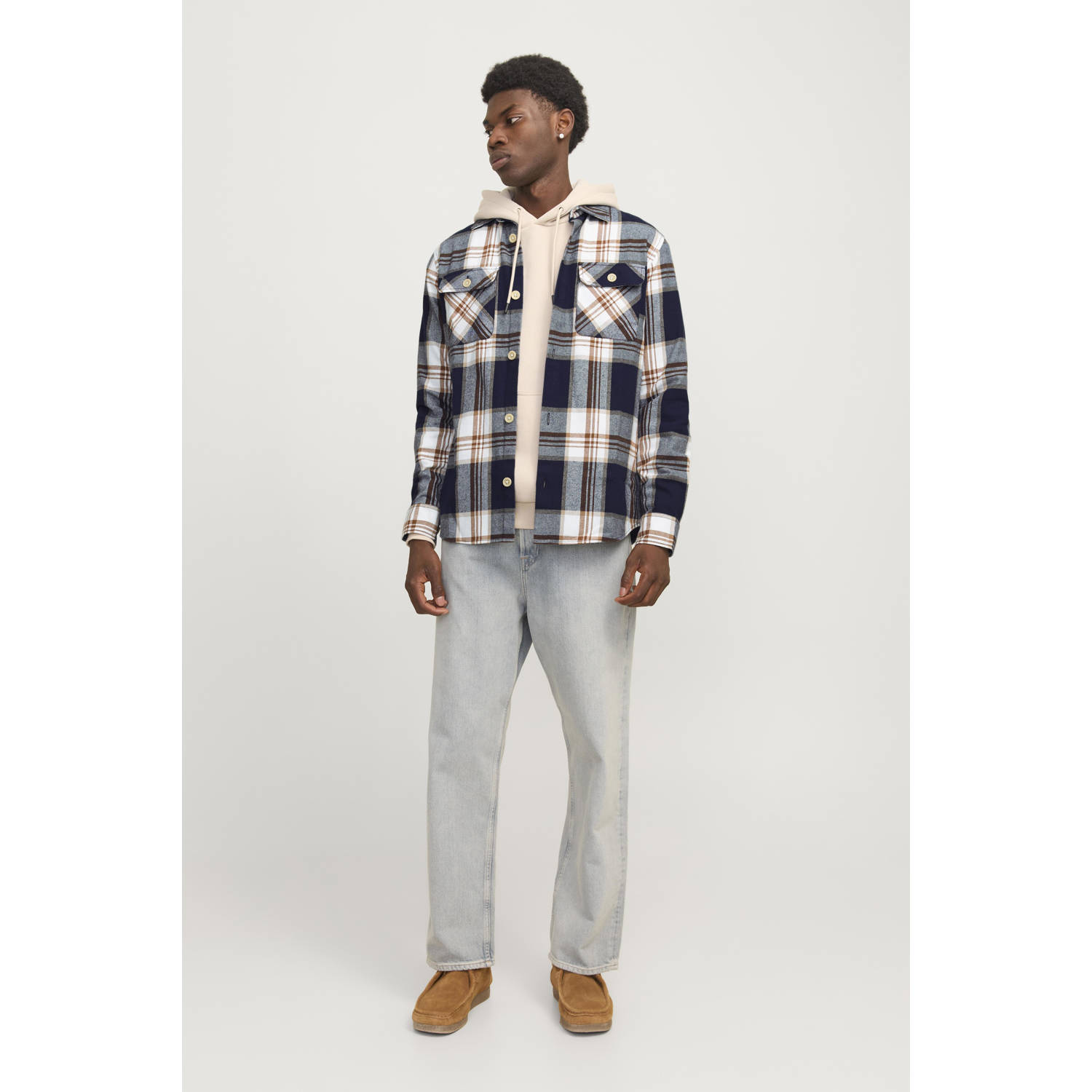 JACK & JONES ESSENTIALS overshirt donkerblauw