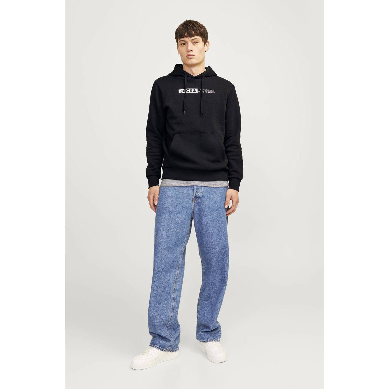 JACK & JONES ESSENTIALS hoodie JJECORP zwart
