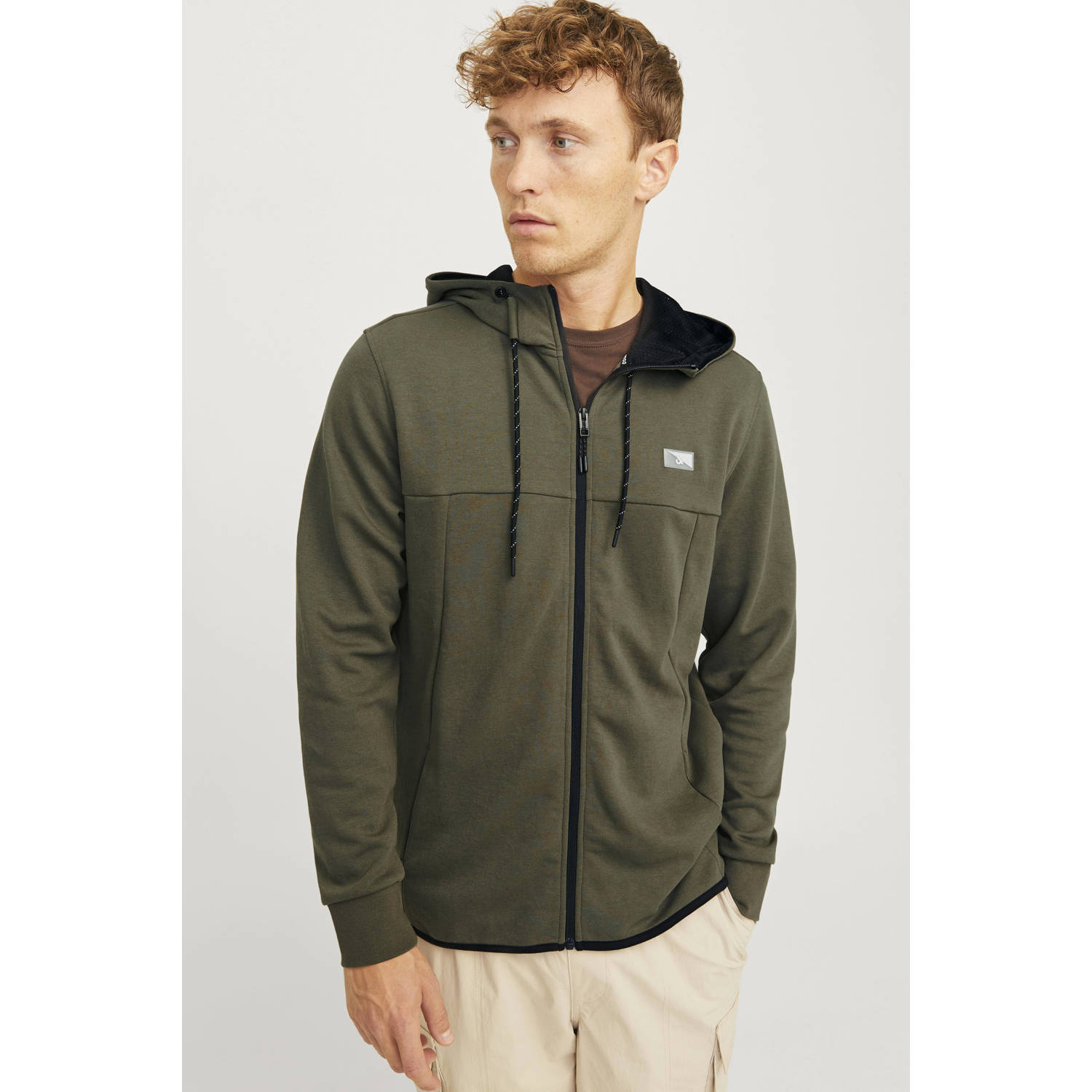 JACK & JONES ESSENTIALS sweatvest JCOAIR dusty olive