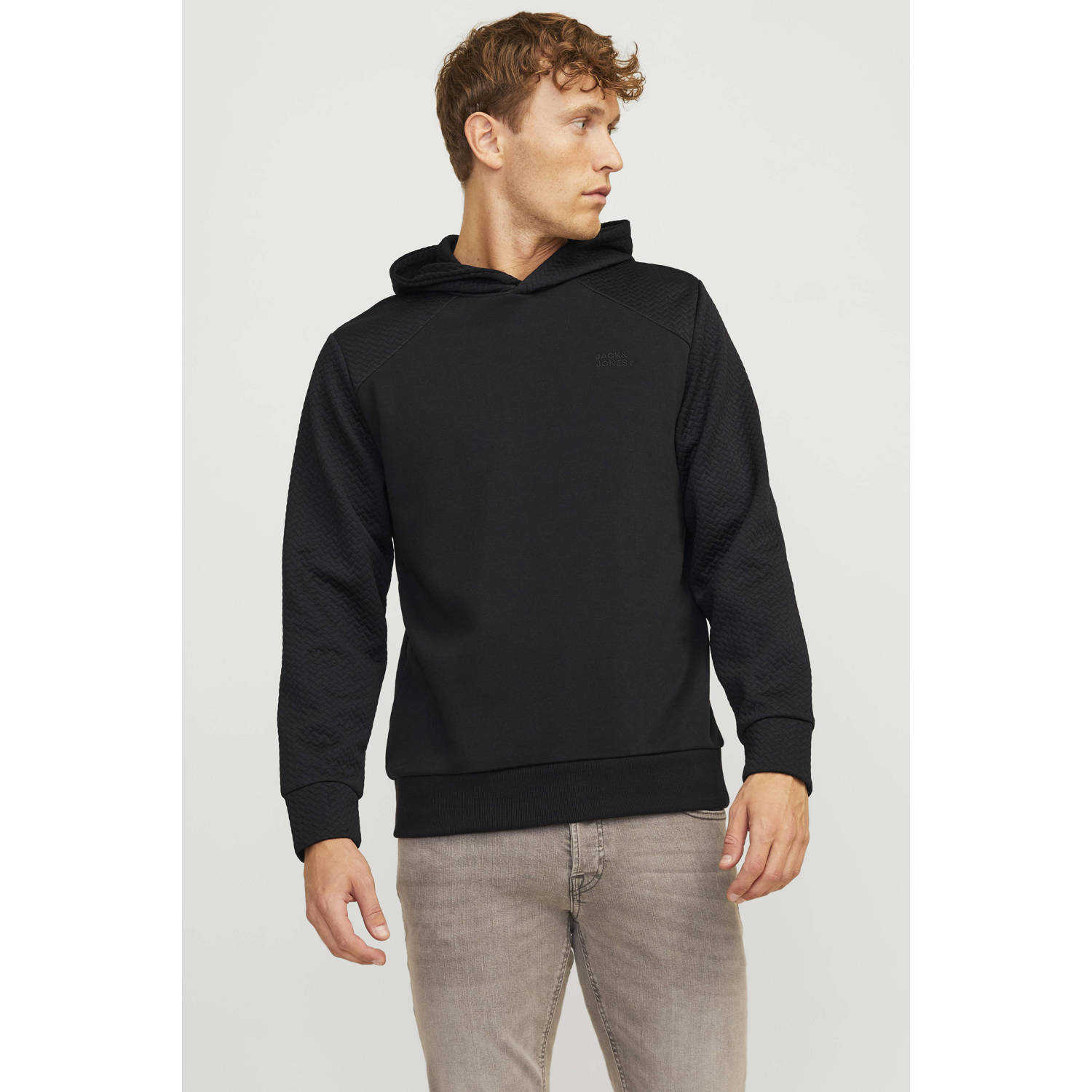 JACK & JONES ESSENTIALS hoodie JJESTAPLE zwart