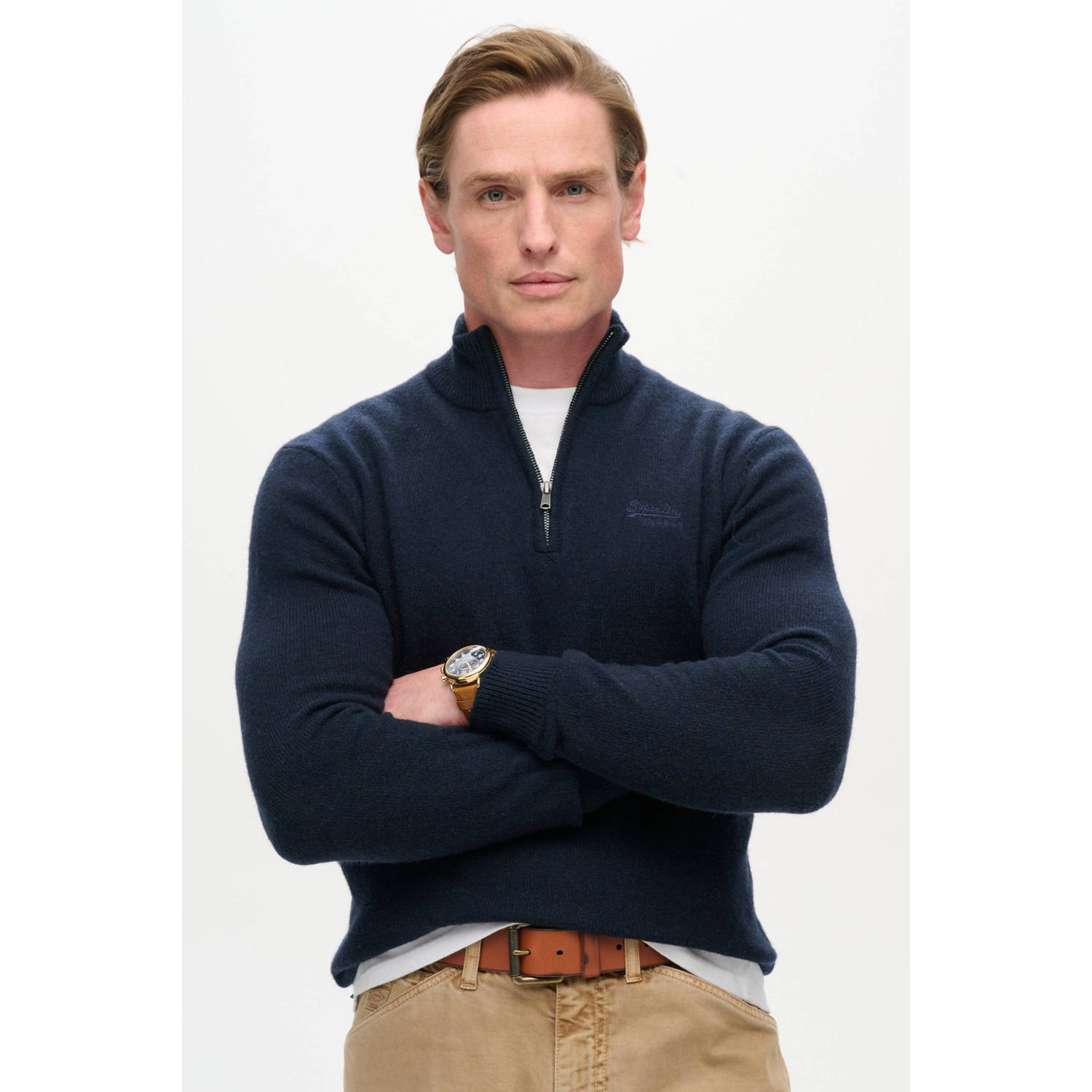 Superdry wol gebreide trui marine