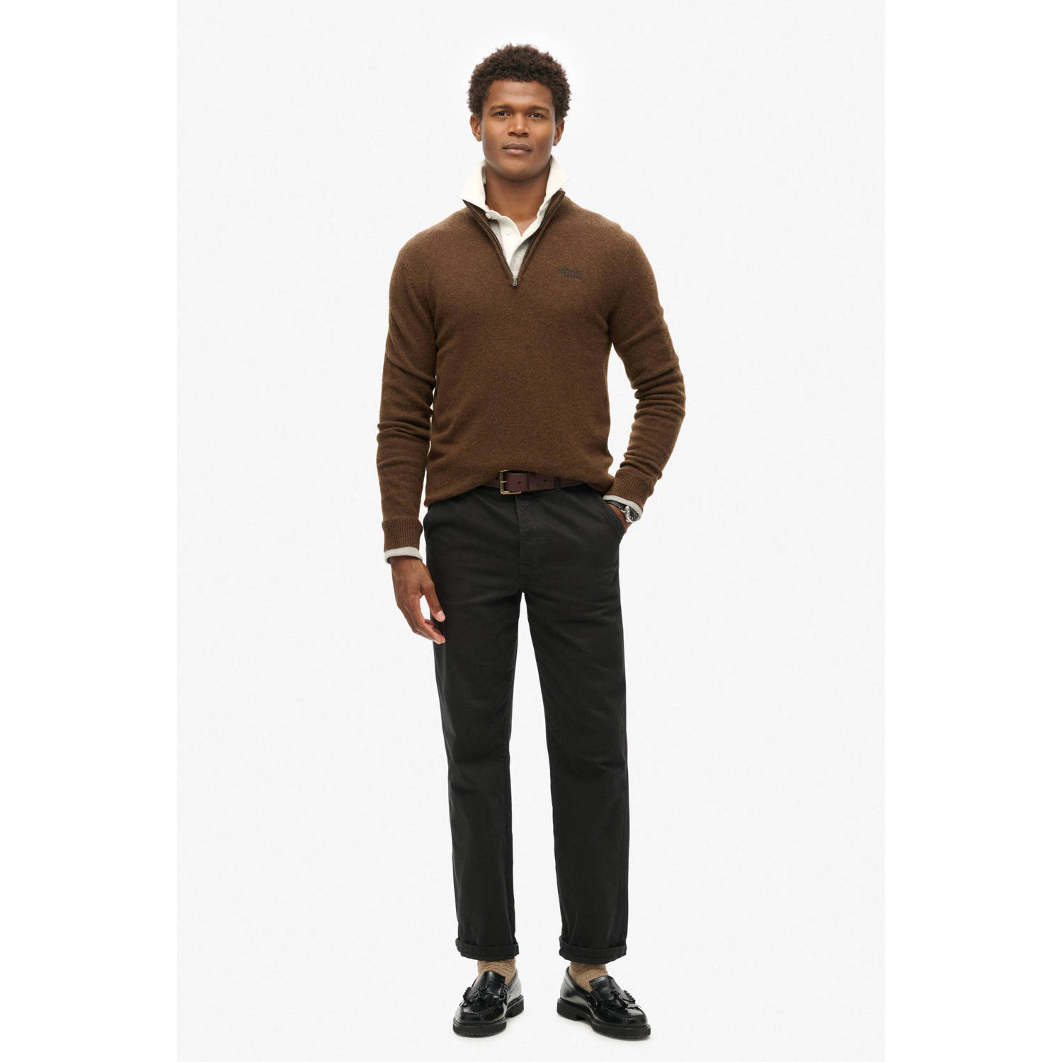 Superdry wol gebreide trui bruin