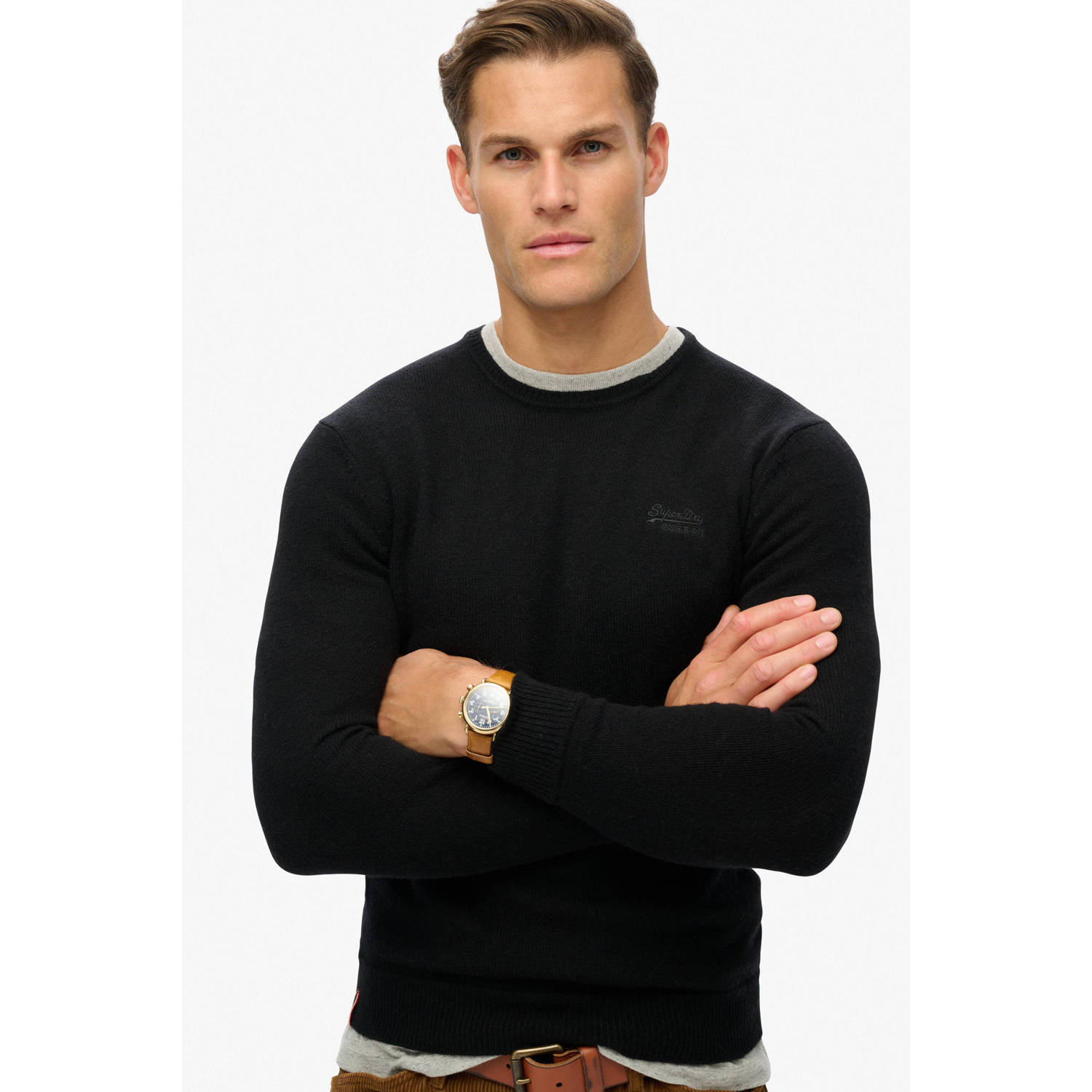 Superdry Trui met ronde hals ESSENTIAL SLIM FIT CREW JUMPER