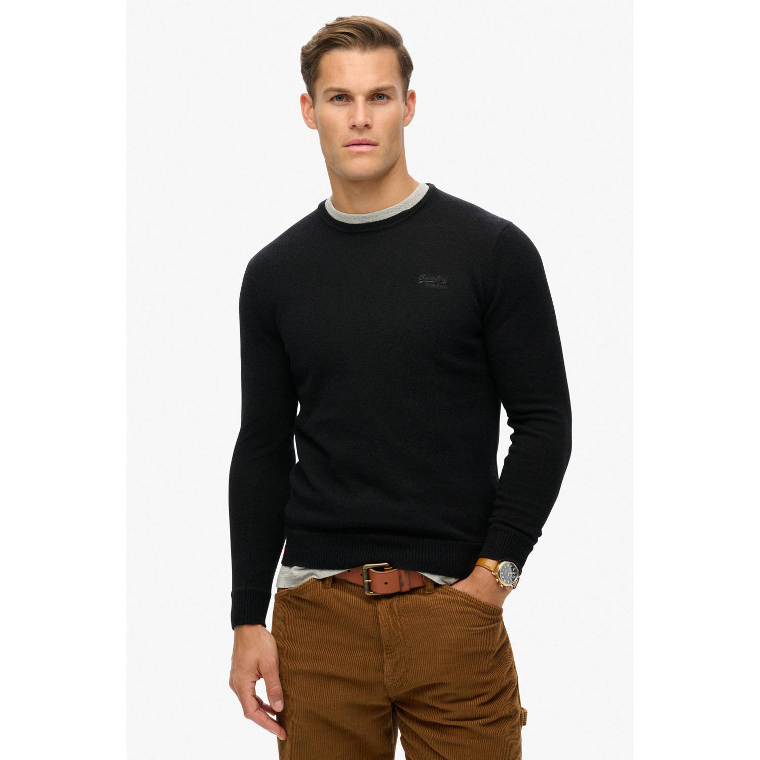 Superdry wol pullover zwart