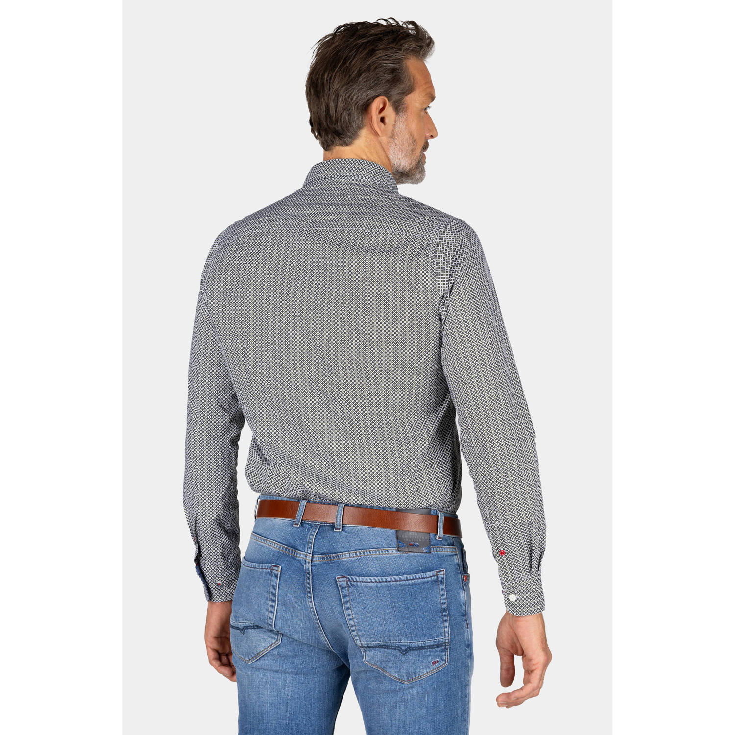 New Zealand Auckland regular fit overhemd Bryson met all over print blauw