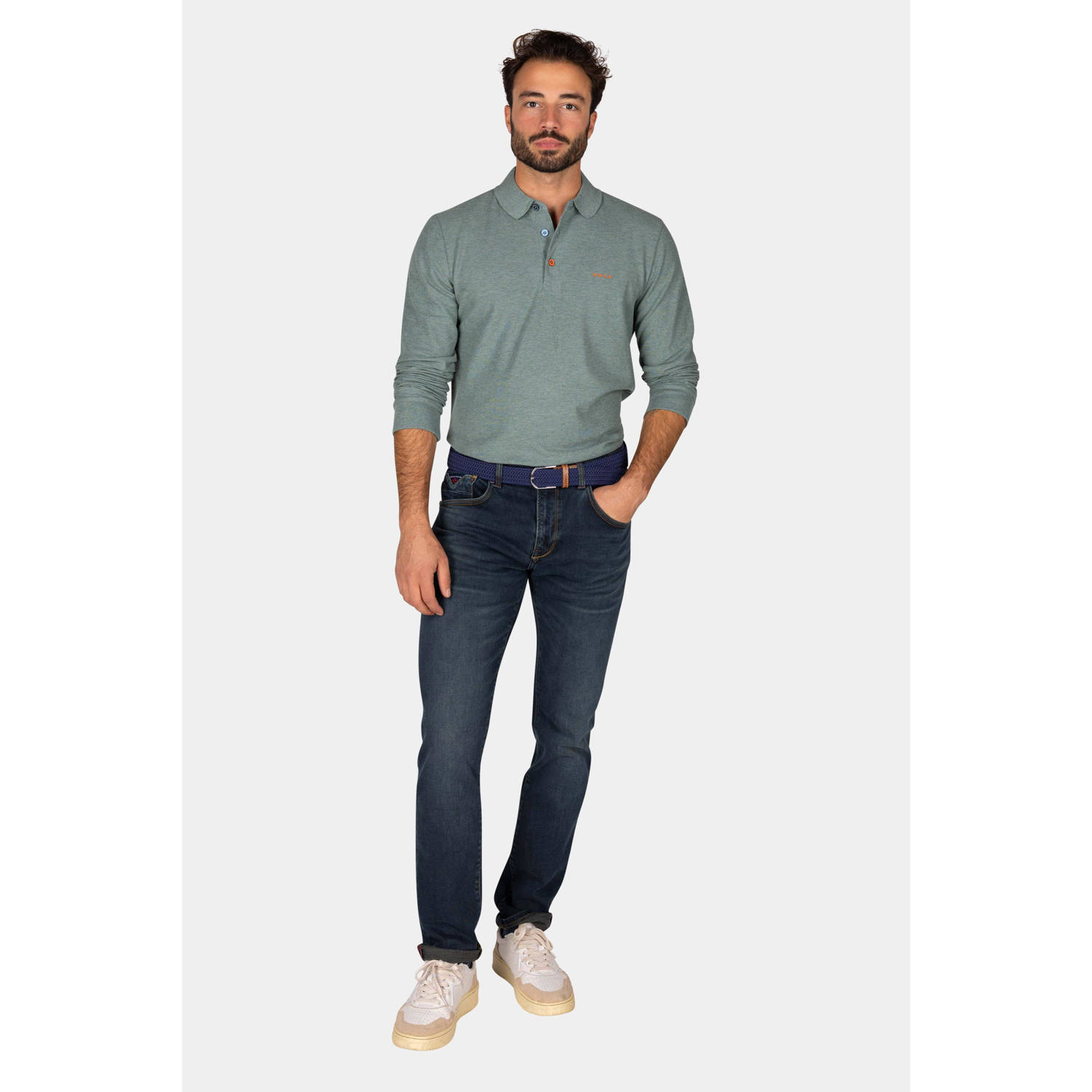 New Zealand Auckland polo Isaac met logo groen