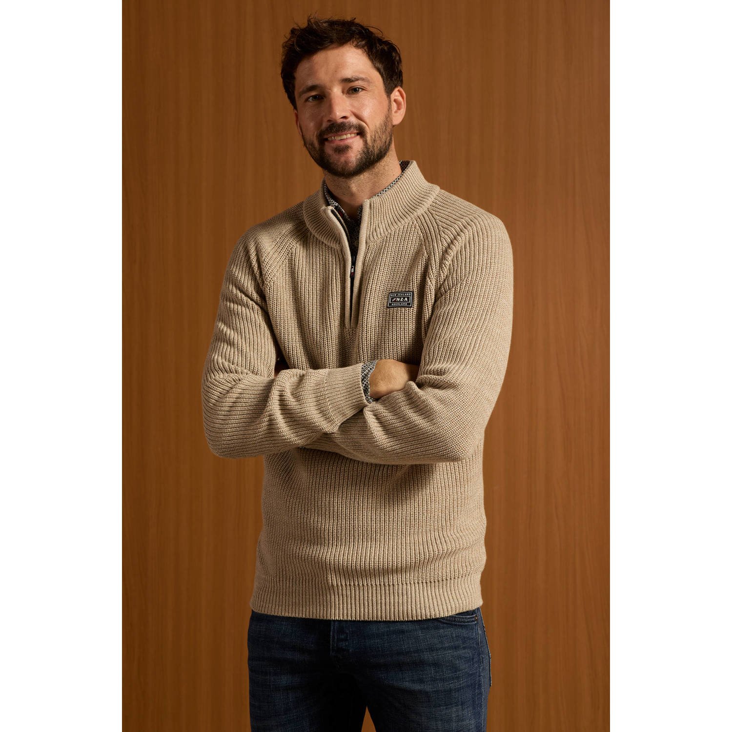 New zealand auckland Sweater NZA Half Zip Trui Drake Ecru