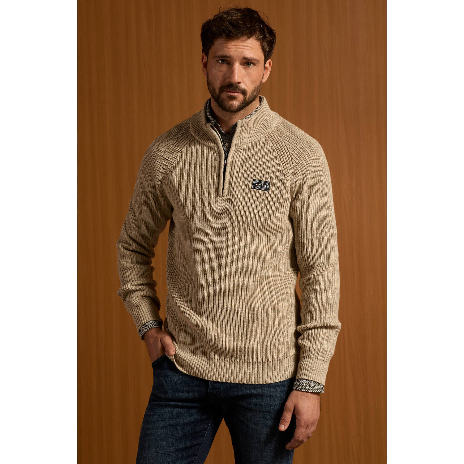 New Zealand Auckland gebreide trui Drake beige