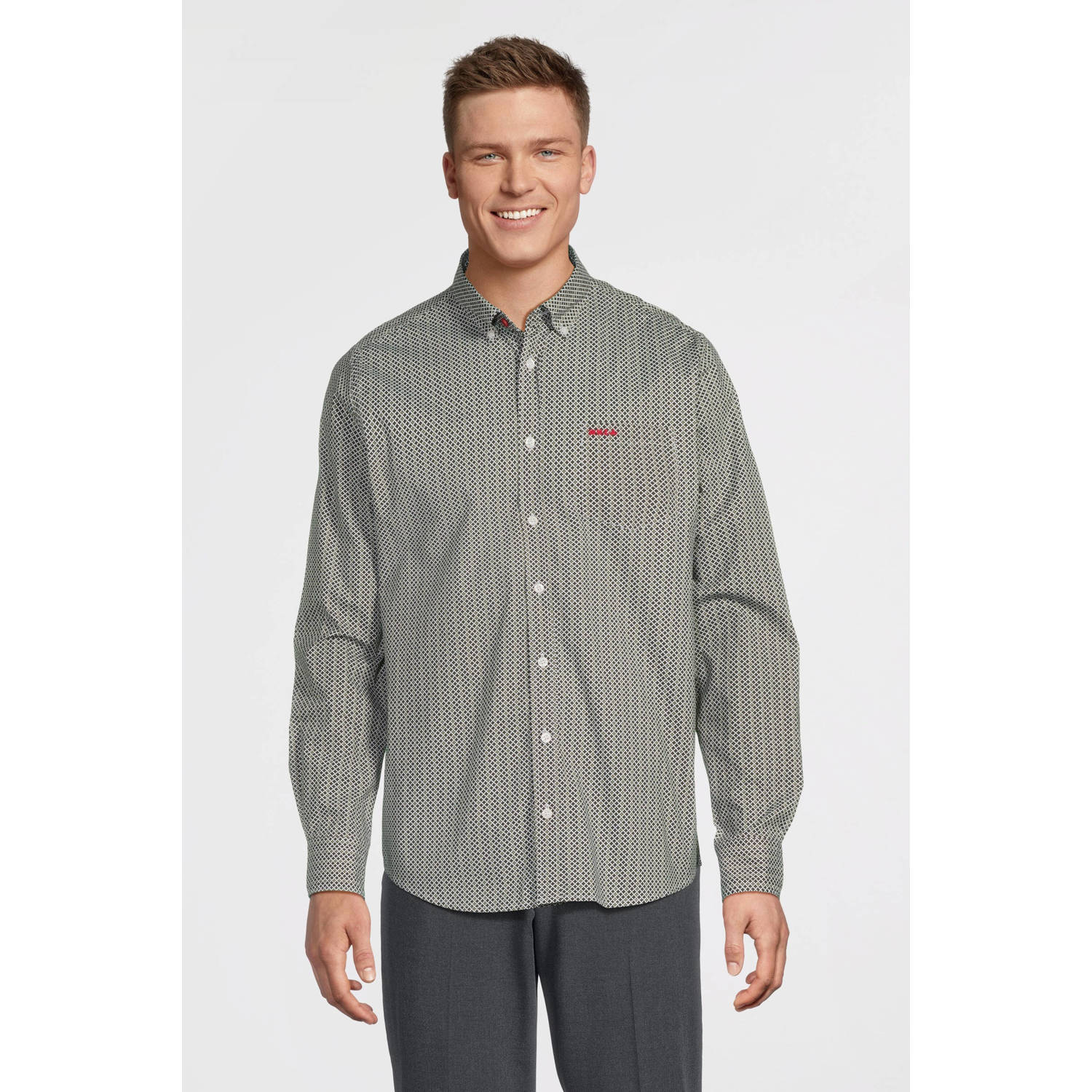 New Zealand Auckland regular fit overhemd Bryson met all over print groen