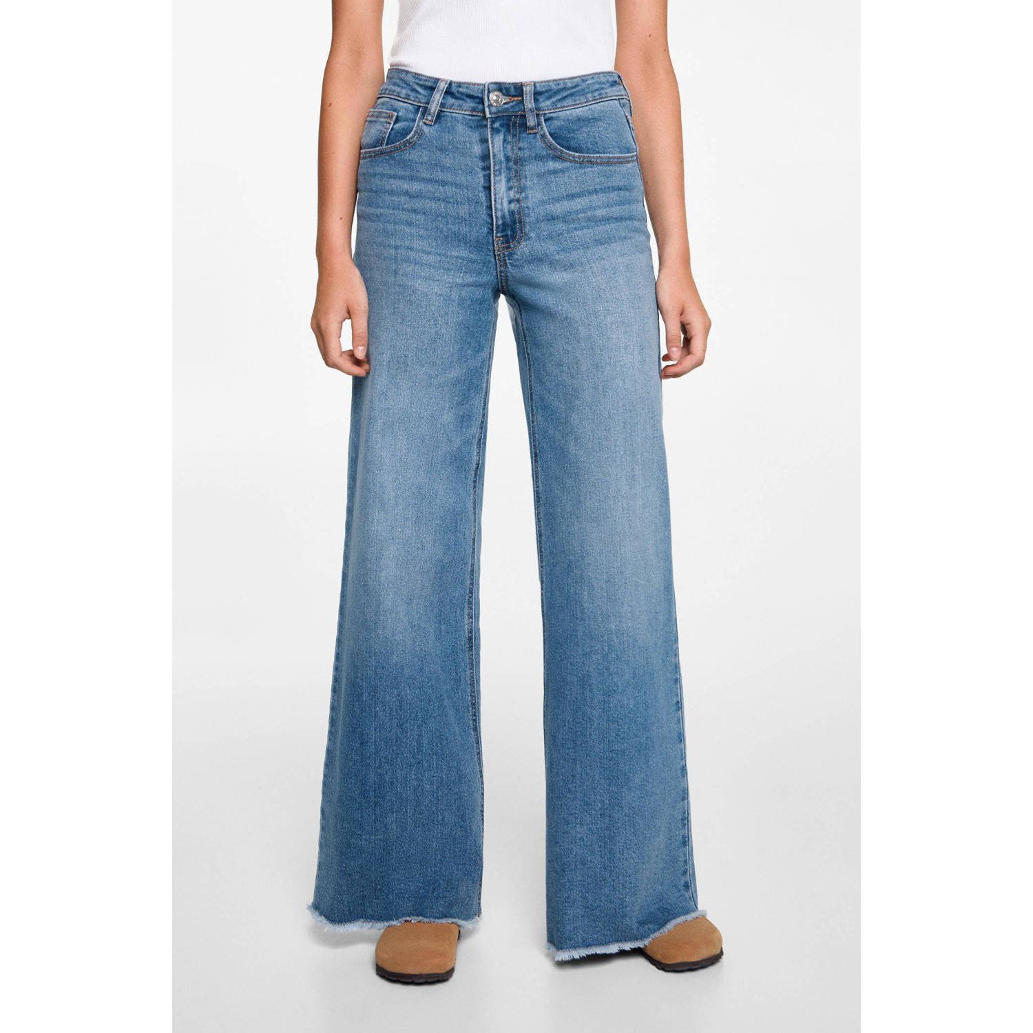 MANGO TEEN high waist flared jeans changeant blauw