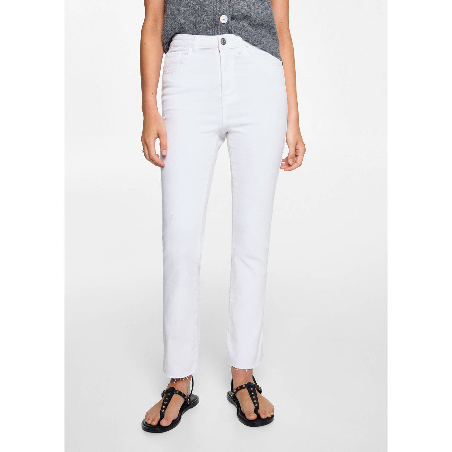 MANGO TEEN high waist skinny jeans wit